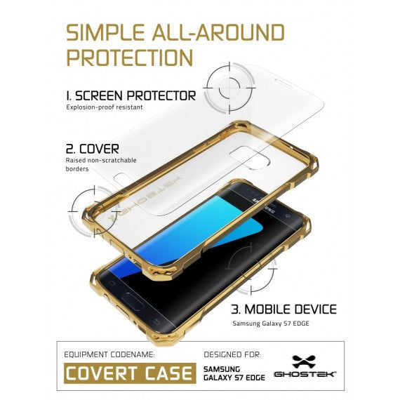 GHOSTEK - Covert Series Premium Impact Case for Samsung S7 Edge | Gold