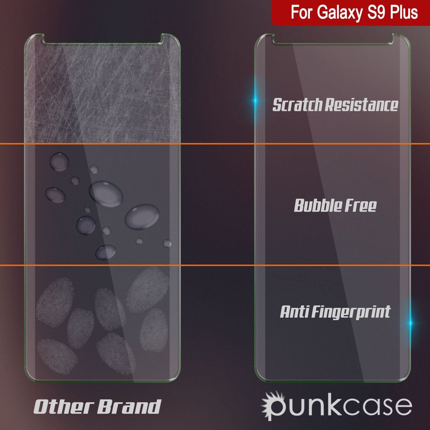 Galaxy S9+ Plus Silver Punkcase Glass SHIELD Tempered Glass Screen Protector 0.33mm Thick 9H Glass