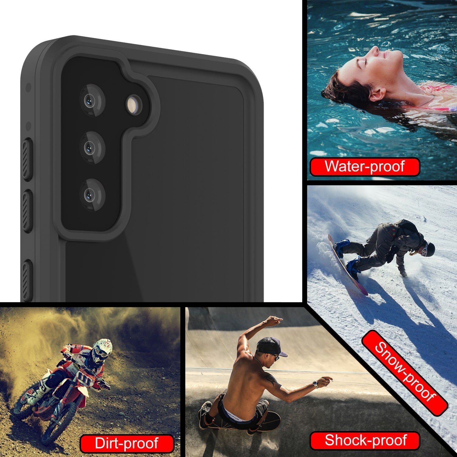 Galaxy S22 Waterproof Case PunkCase StudStar Light Green Thin 6.6ft Underwater IP68 ShockProof