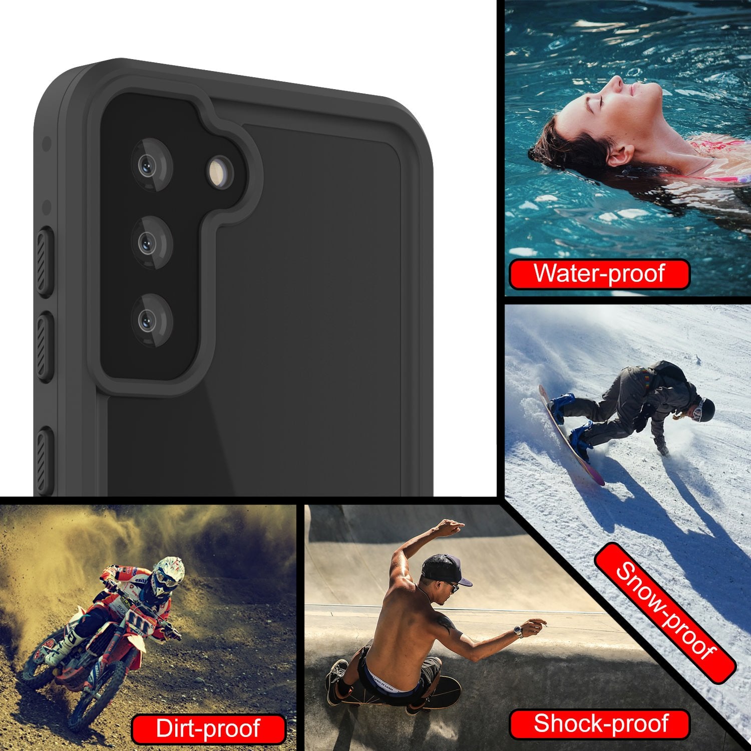 Galaxy S21 Waterproof Case PunkCase StudStar Teal Thin 6.6ft Underwater IP68 Shock/Snow Proof