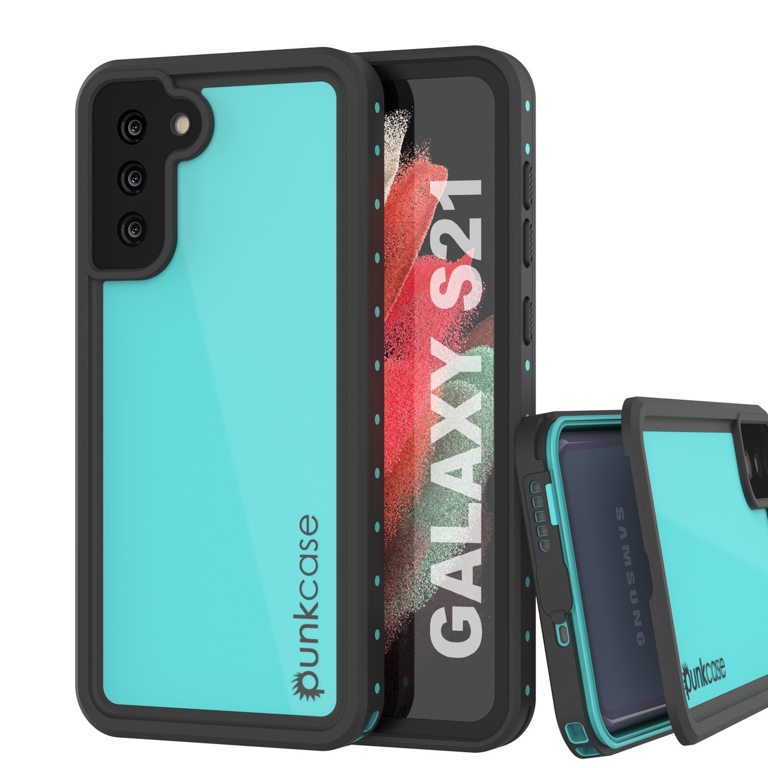 Galaxy S21 Waterproof Case PunkCase StudStar Teal Thin 6.6ft Underwater IP68 Shock/Snow Proof