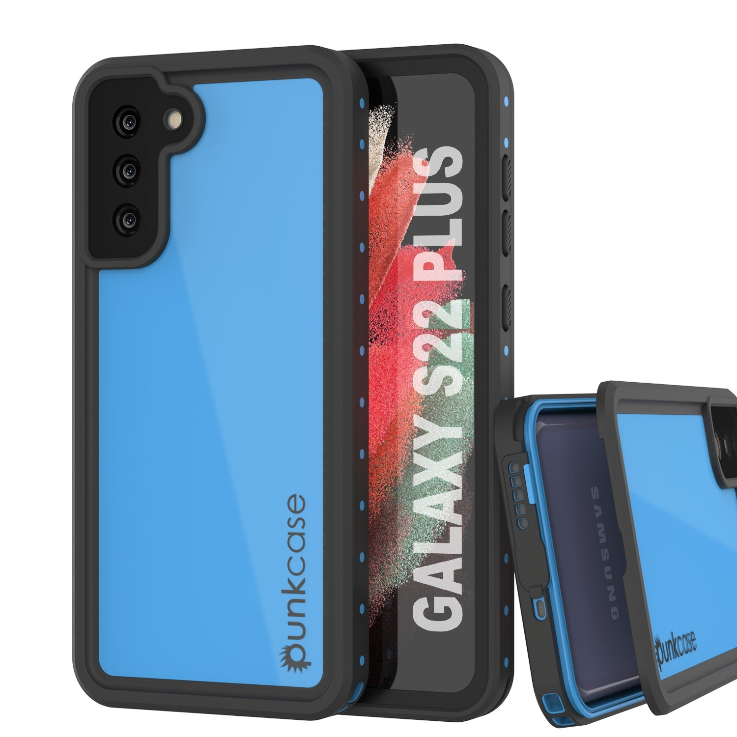 Galaxy S22+ Plus Waterproof Case PunkCase StudStar Light Blue Thin 6.6ft Underwater IP68 ShockProof