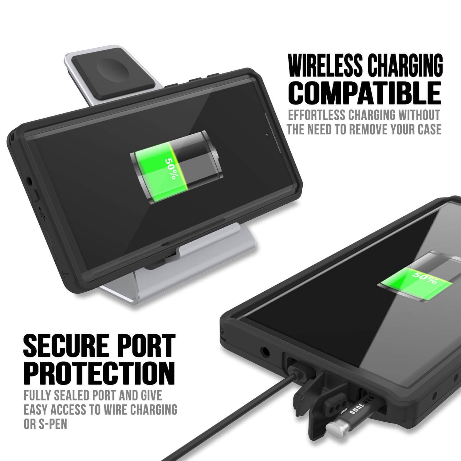 Galaxy Note 10+ Plus Waterproof Case, Punkcase Studstar Clear Thin Armor Cover
