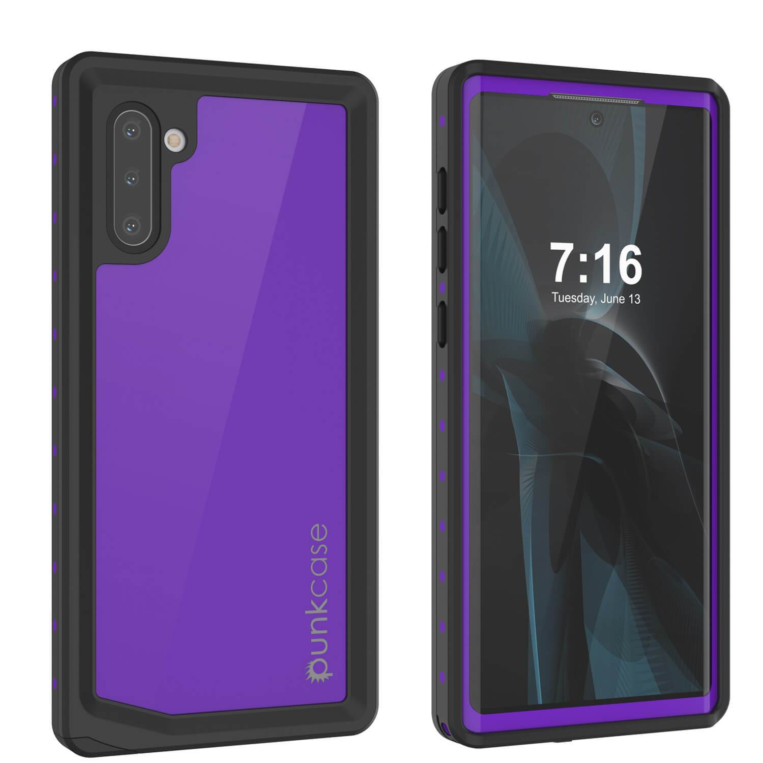 Galaxy Note 10 Waterproof Case, Punkcase Studstar Purple Series Thin Armor Cover