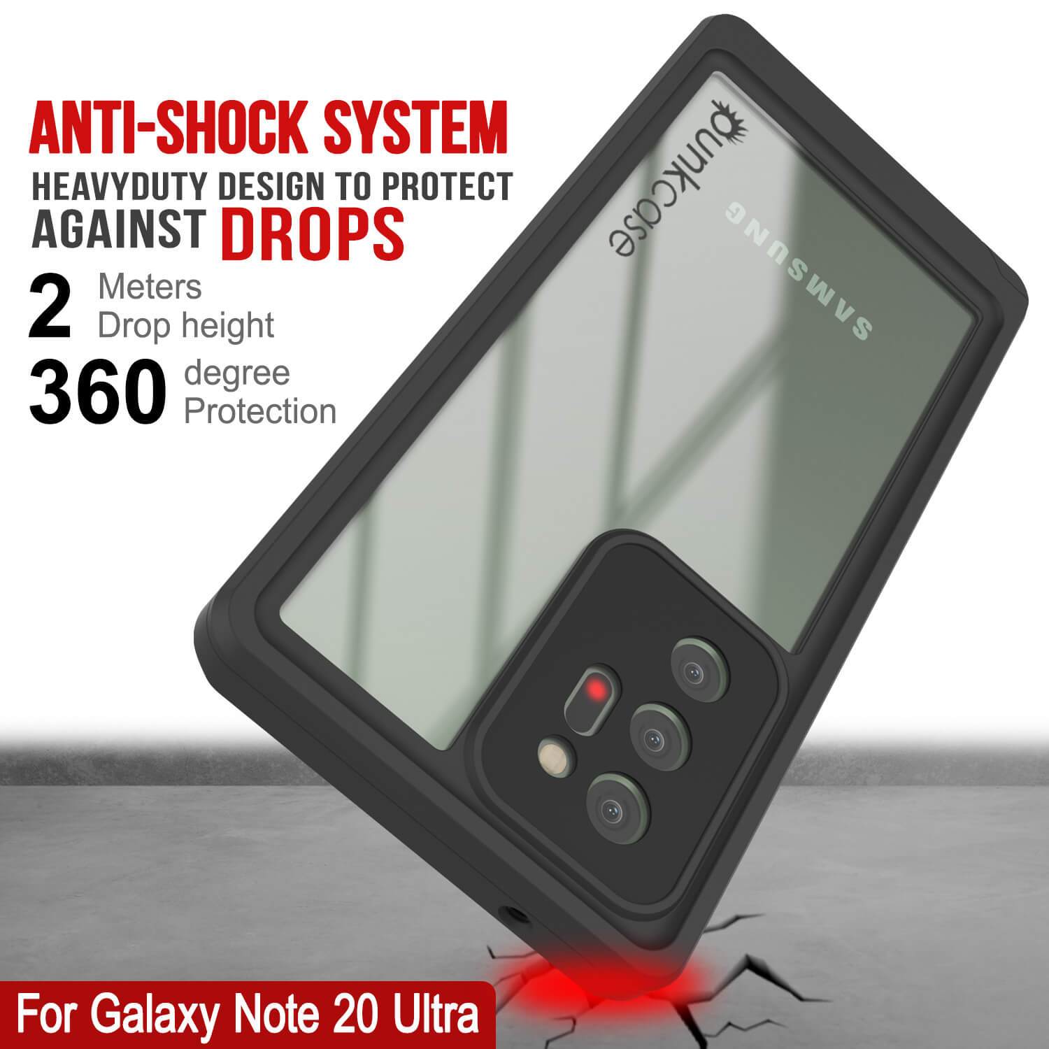 Galaxy Note 20 Ultra Waterproof Case, Punkcase Studstar Clear Thin Armor Cover