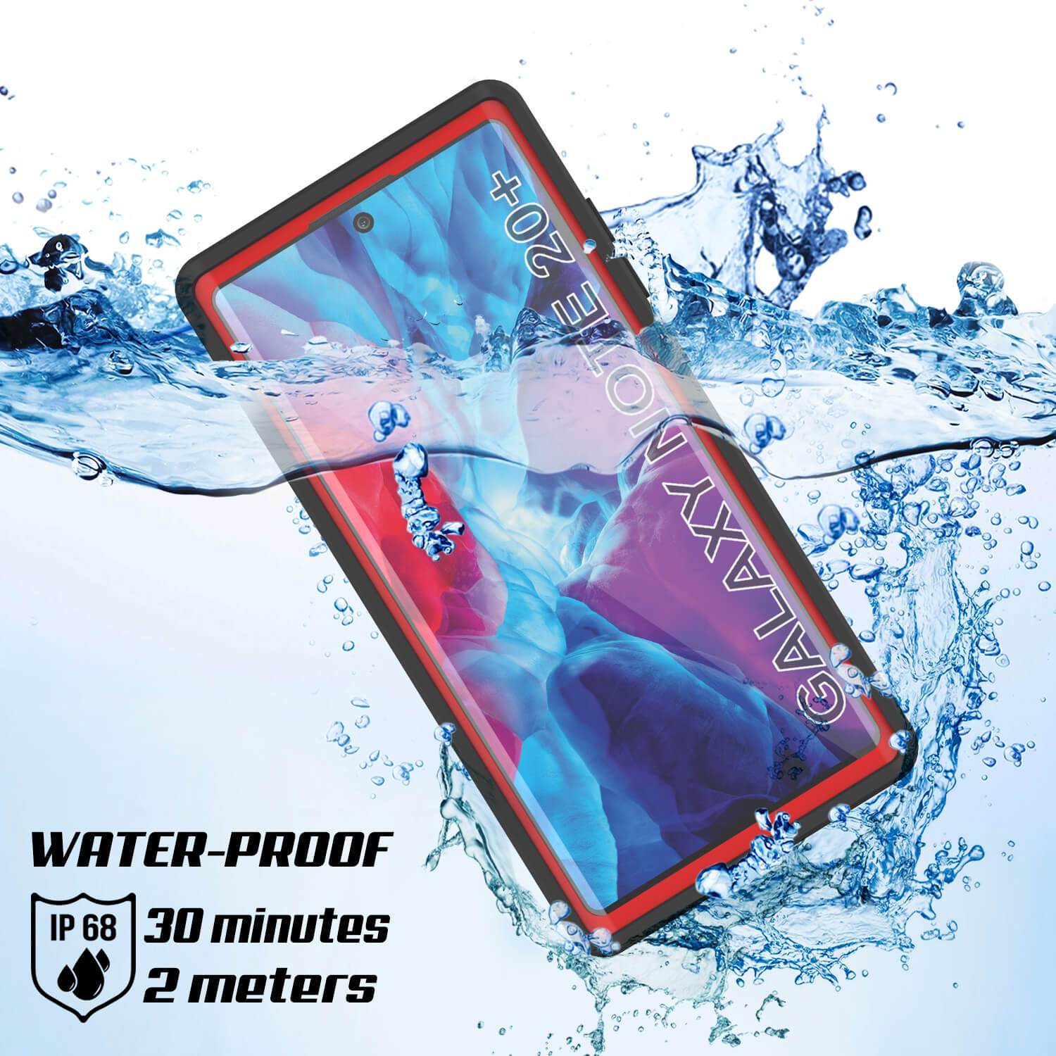 Galaxy Note 20 Ultra Waterproof Case, Punkcase Studstar Red Series Thin Armor Cover