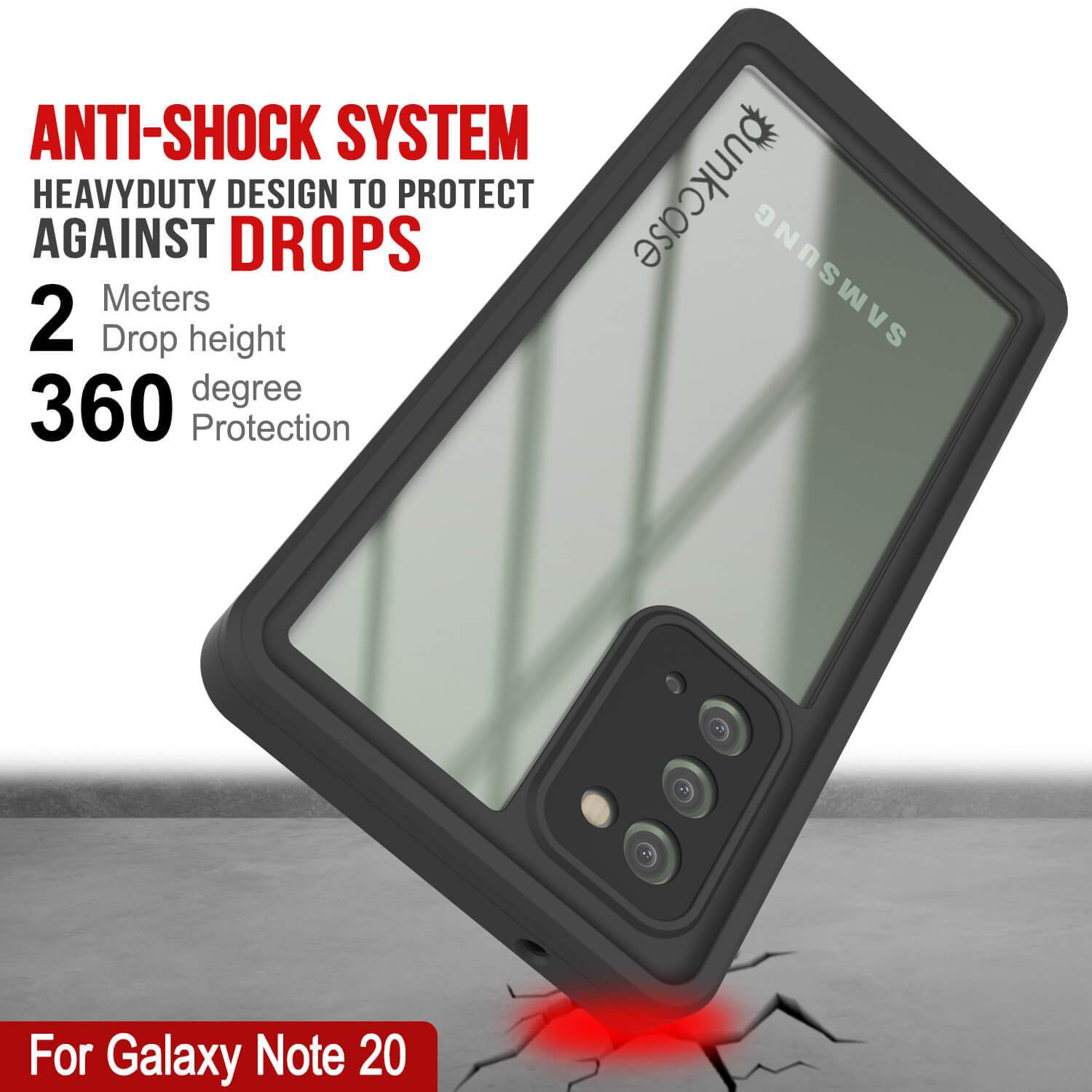 Galaxy Note 20 Waterproof Case, Punkcase Studstar Clear Thin Armor Cover