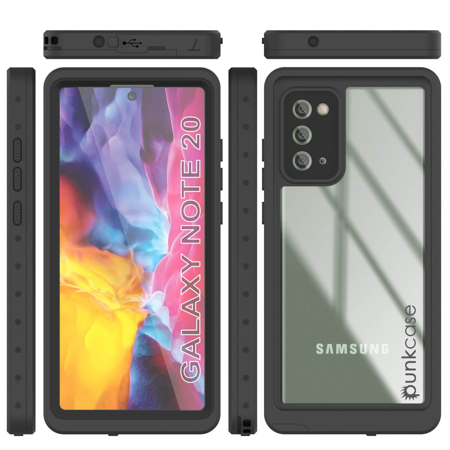 Galaxy Note 20 Waterproof Case, Punkcase Studstar Clear Thin Armor Cover