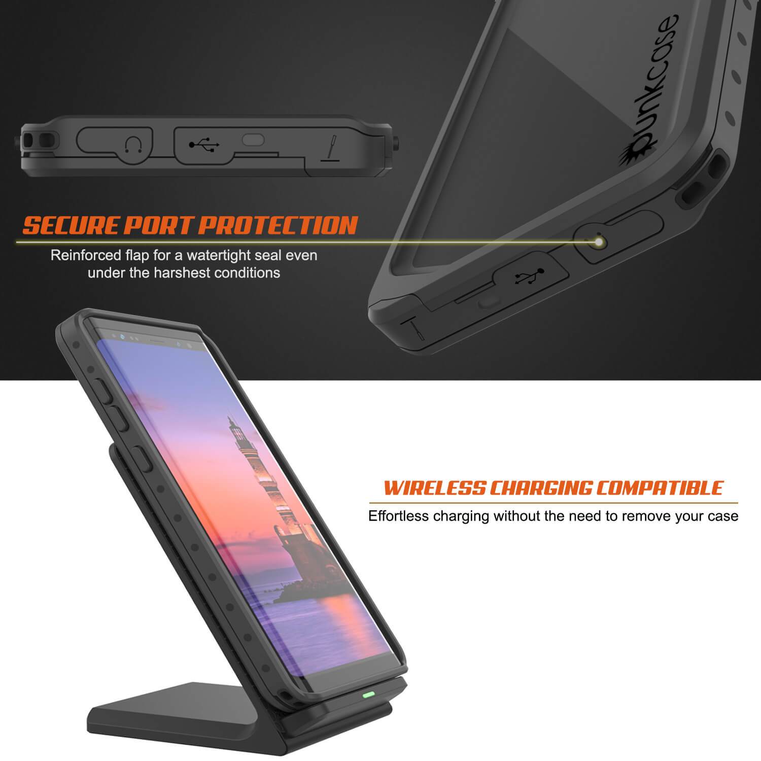 Galaxy Note 9 Waterproof Case PunkCase StudStar Black