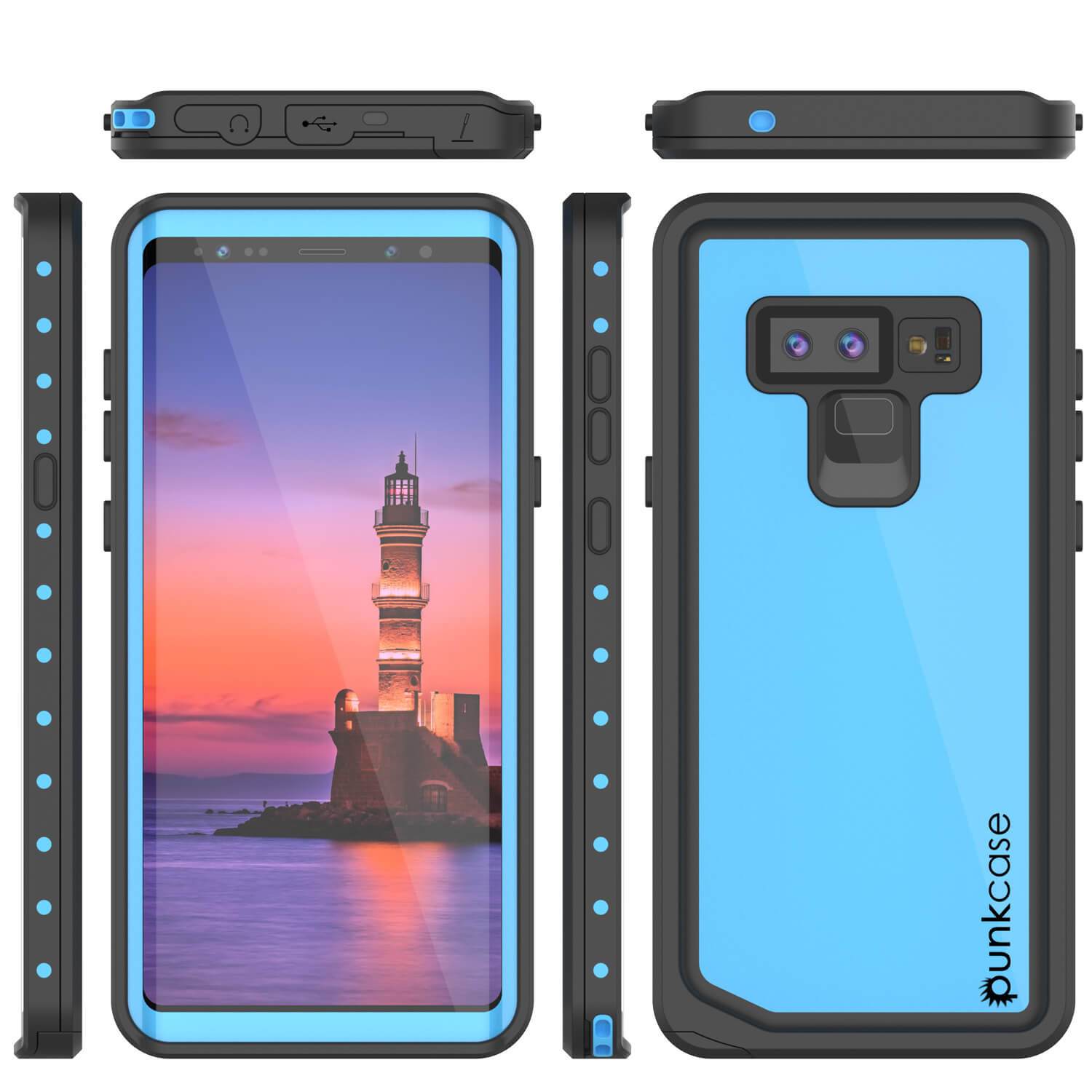 Galaxy Note 9 Waterproof Case PunkCase StudStar Light Blue
