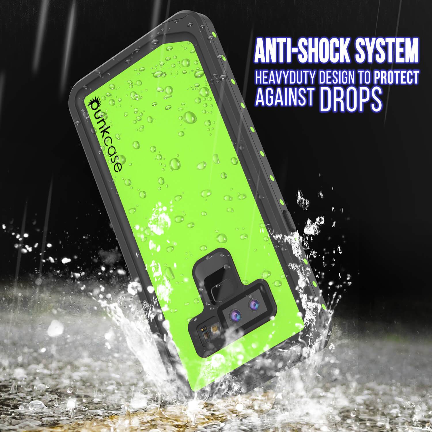 Galaxy Note 9 Waterproof Case PunkCase StudStar Light Green