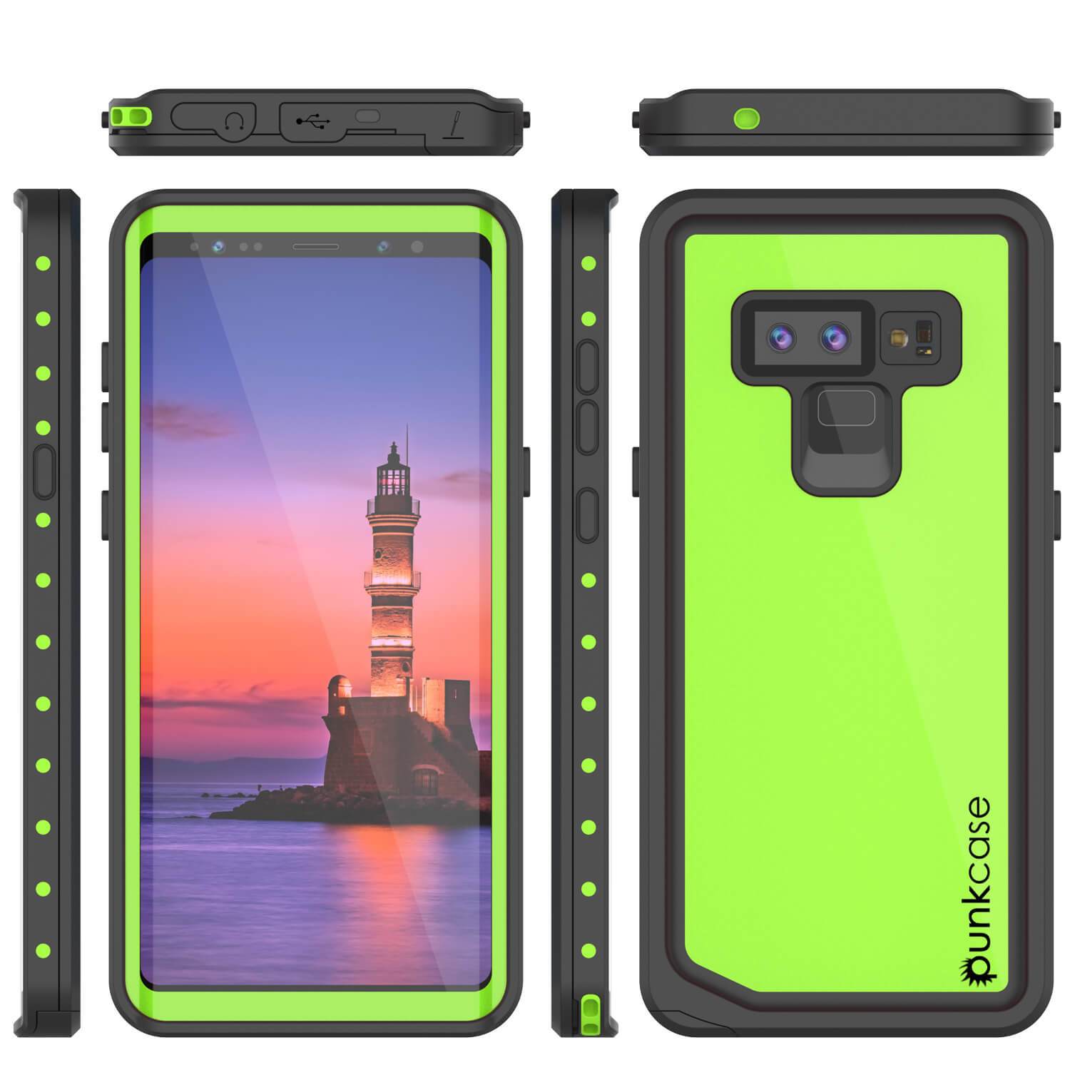 Galaxy Note 9 Waterproof Case PunkCase StudStar Light Green