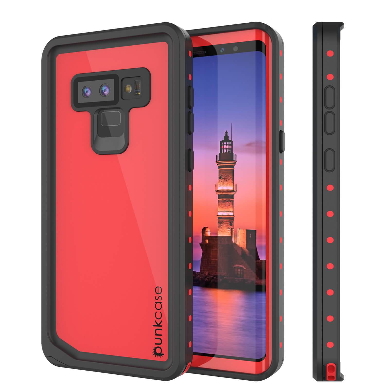 Galaxy Note 9 Waterproof Case PunkCase StudStar Red