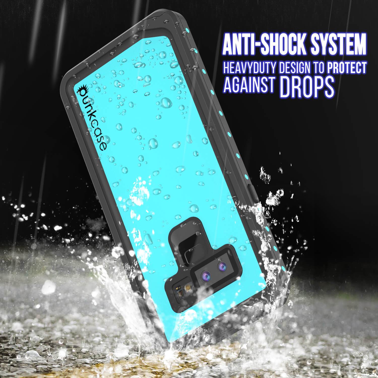 Galaxy Note 9 Waterproof Case PunkCase StudStar Teal