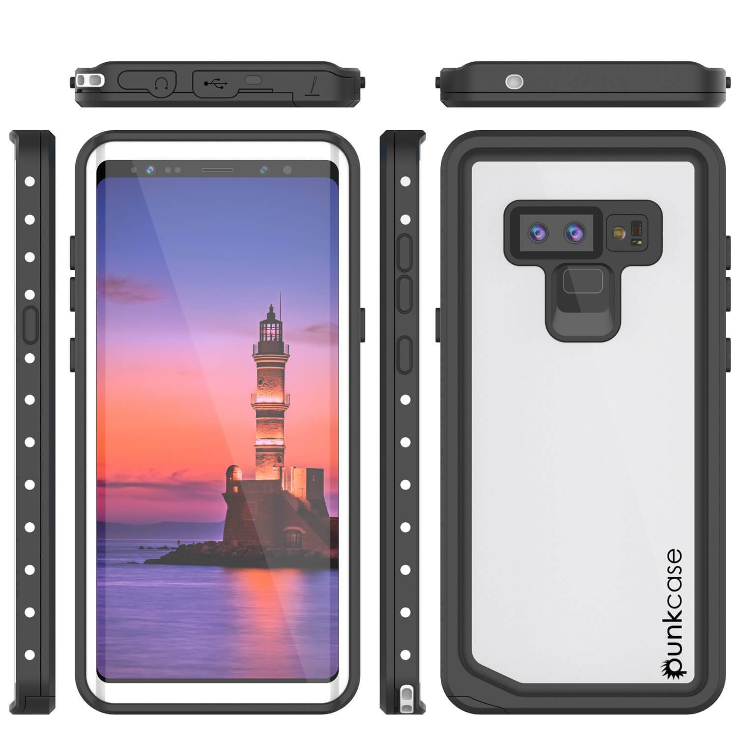 Galaxy Note 9 Waterproof Case, PunkСase StudStar White