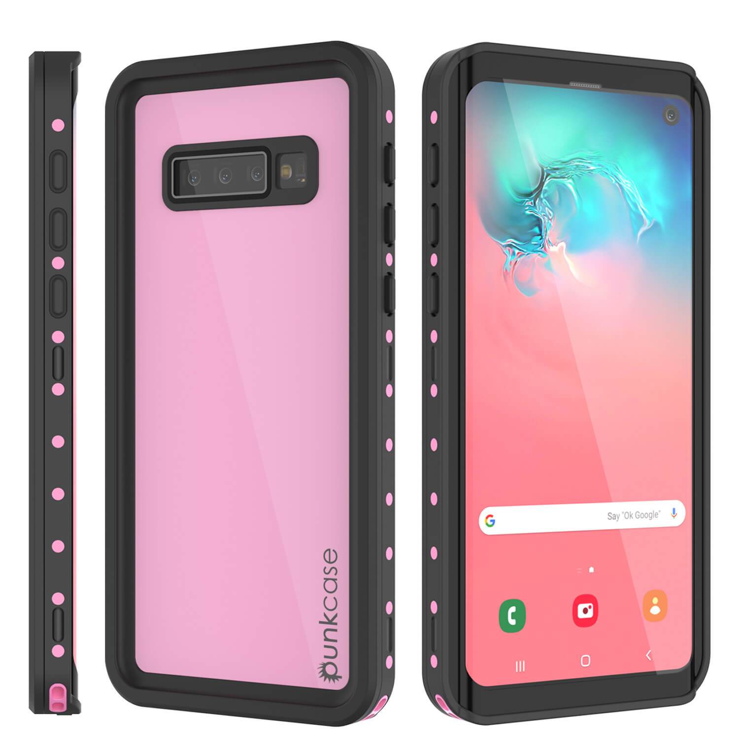 Galaxy S10 Waterproof Case PunkCase StudStar Pink Thin 6.6ft Underwater IP68 Shock/Snow Proof