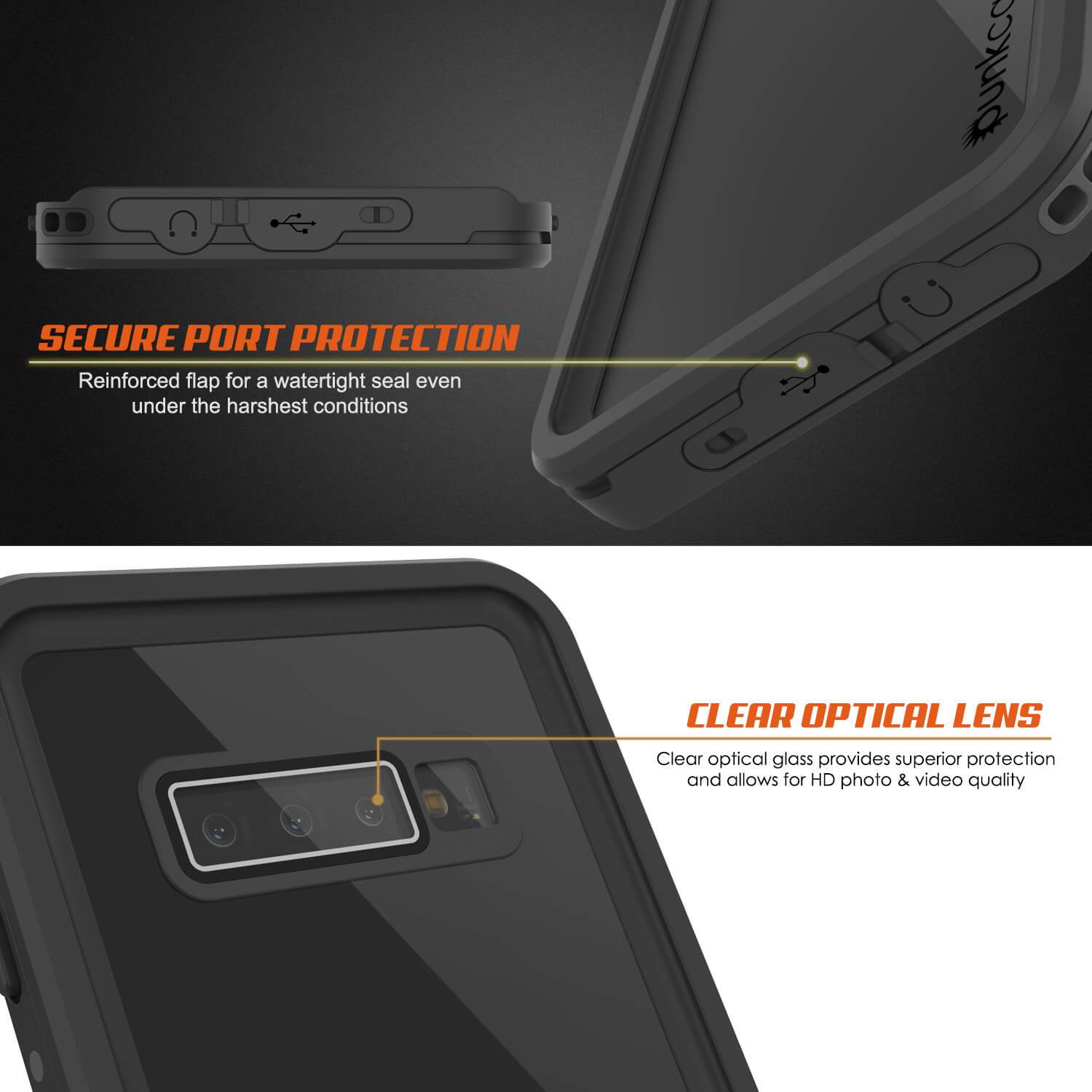 Galaxy S10 Waterproof Case PunkCase StudStar Black Thin 6.6ft Underwater IP68 Shock/Snow Proof