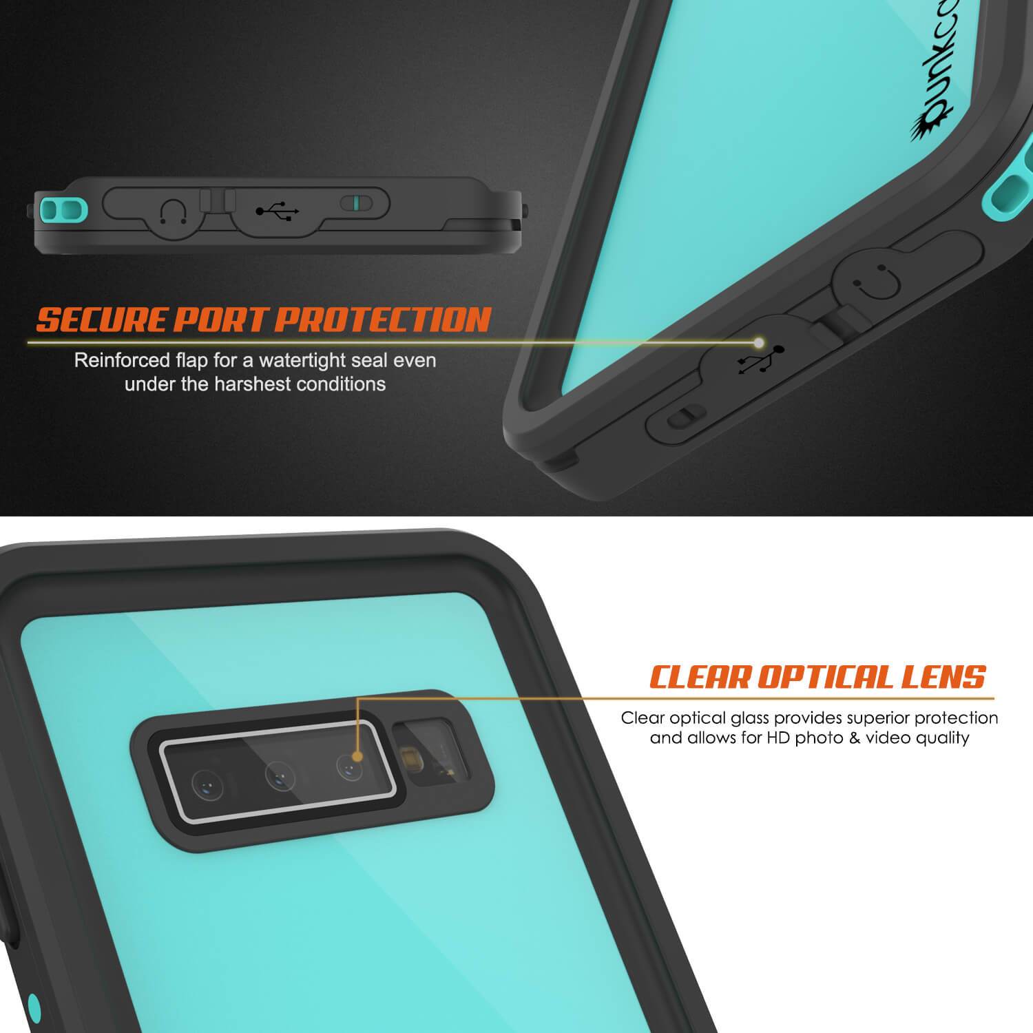 Galaxy S10 Waterproof Case PunkCase StudStar Teal Thin 6.6ft Underwater IP68 Shock/Snow Proof