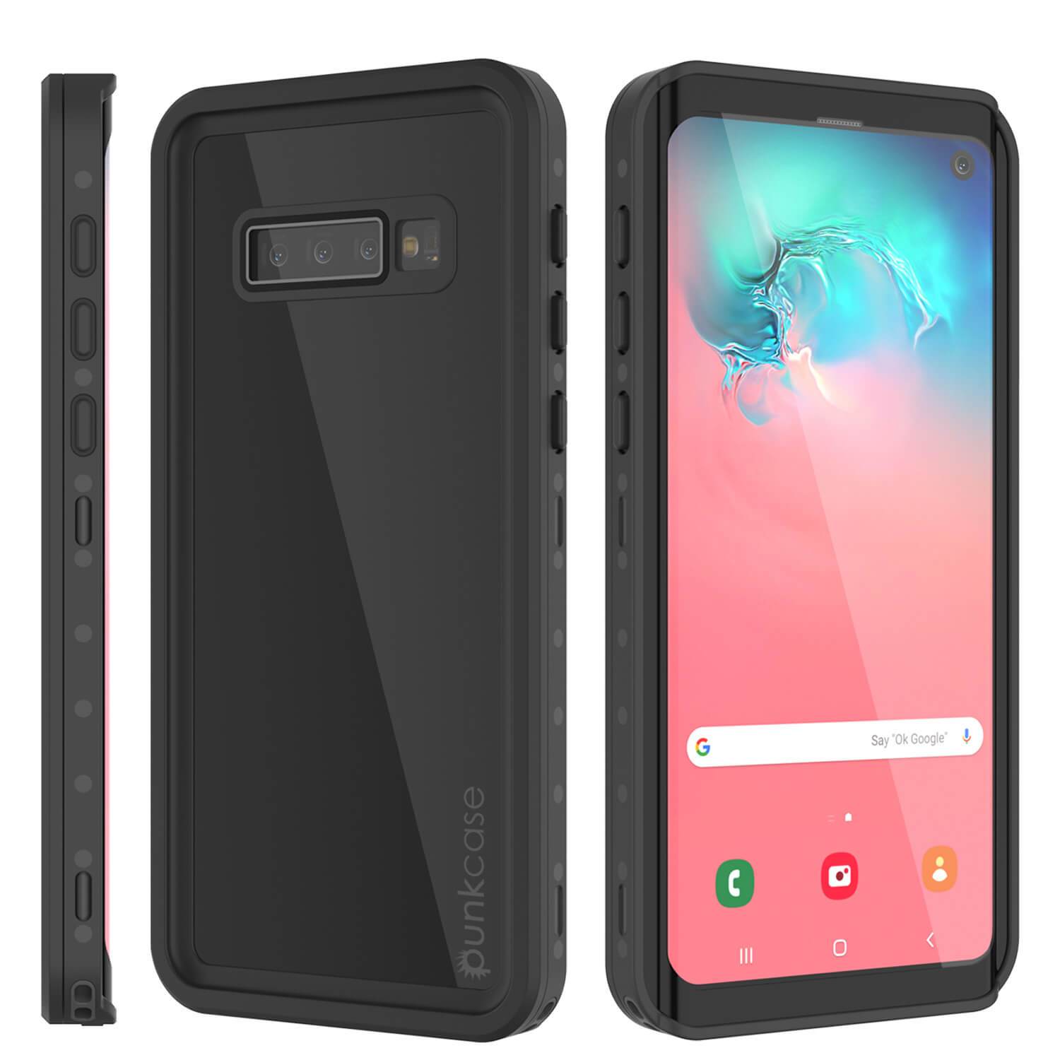 Galaxy S10 Waterproof Case PunkCase StudStar Black Thin 6.6ft Underwater IP68 Shock/Snow Proof