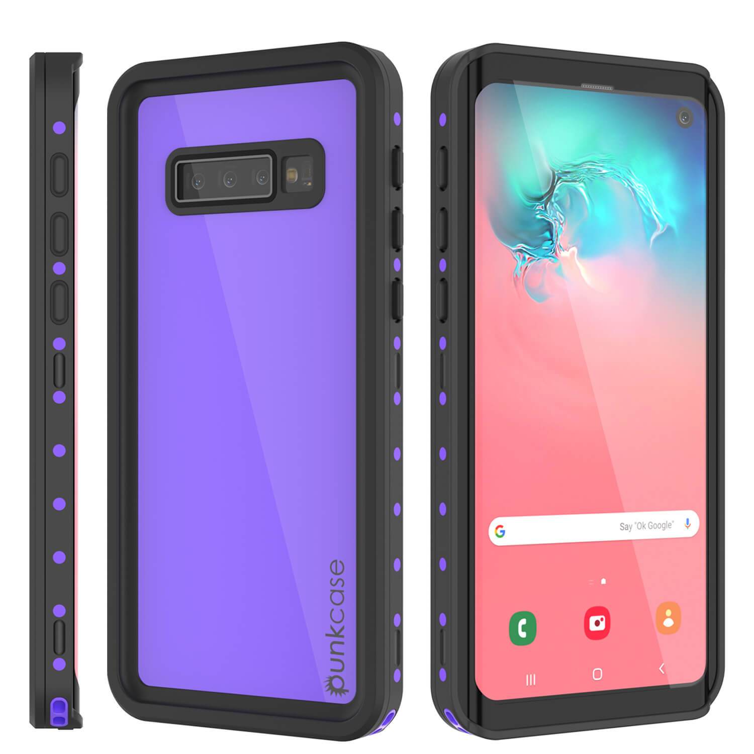 Galaxy S10 Waterproof Case PunkCase StudStar Purple Thin 6.6ft Underwater IP68 Shock/Snow Proof