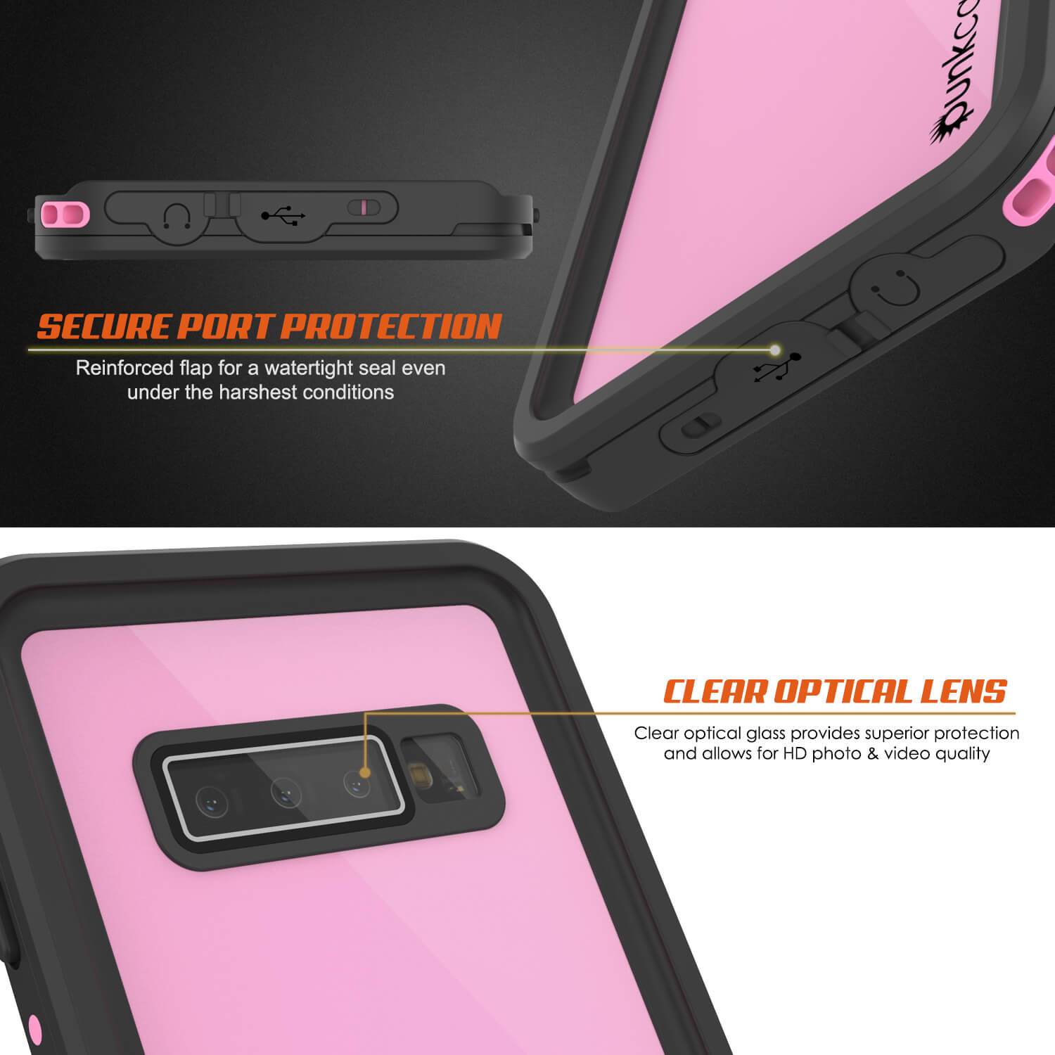 Galaxy S10 Waterproof Case PunkCase StudStar Pink Thin 6.6ft Underwater IP68 Shock/Snow Proof