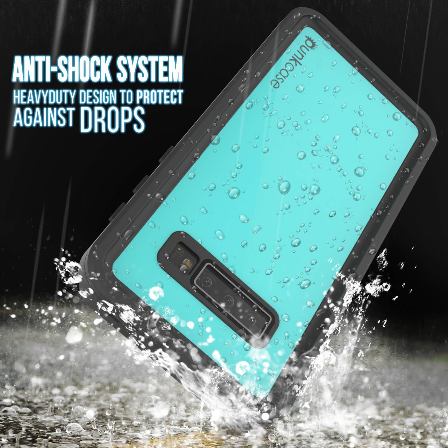 Galaxy S10 Waterproof Case PunkCase StudStar Teal Thin 6.6ft Underwater IP68 Shock/Snow Proof