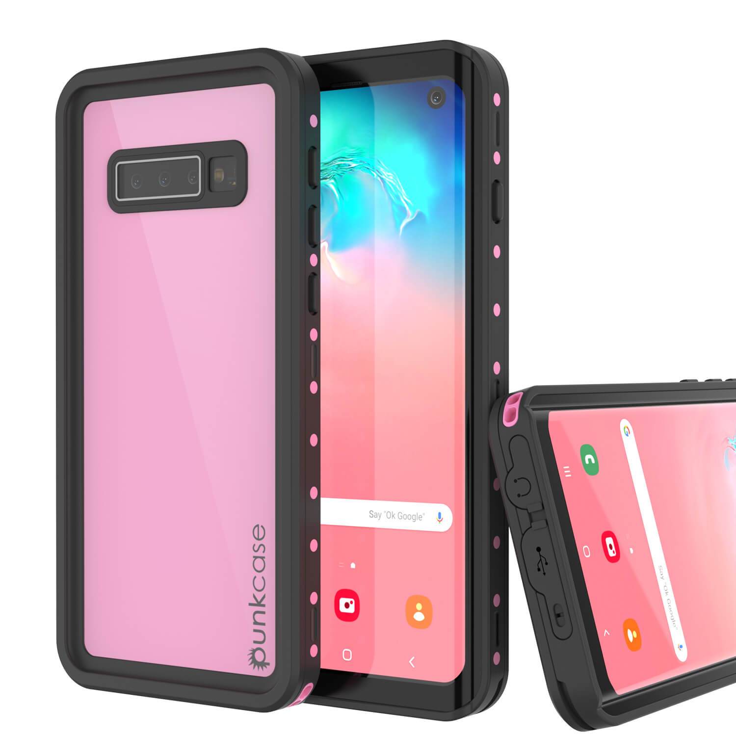 Galaxy S10 Waterproof Case PunkCase StudStar Pink Thin 6.6ft Underwater IP68 Shock/Snow Proof