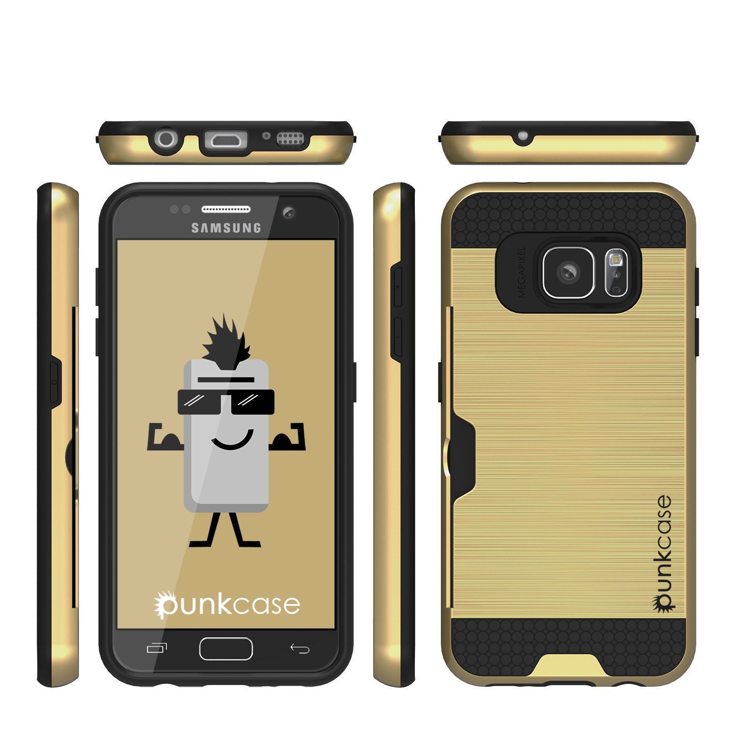 PUNKCASE - Slot Series Slim Armor Soft Case for Samsung S7 Edge | Gold