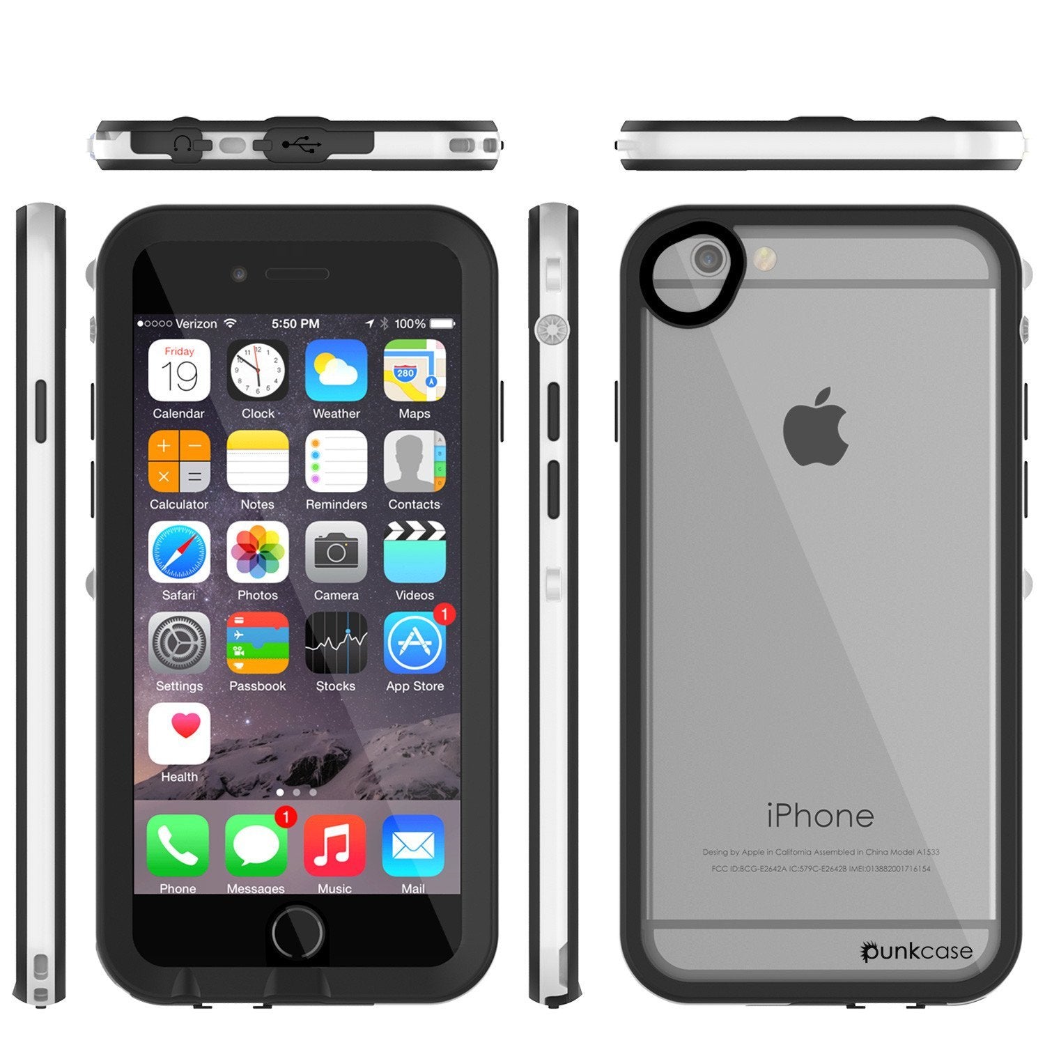 Apple iPhone 8 Waterproof Case, PUNKcase CRYSTAL 2.0 White W/ Attached Screen Protector | Warranty