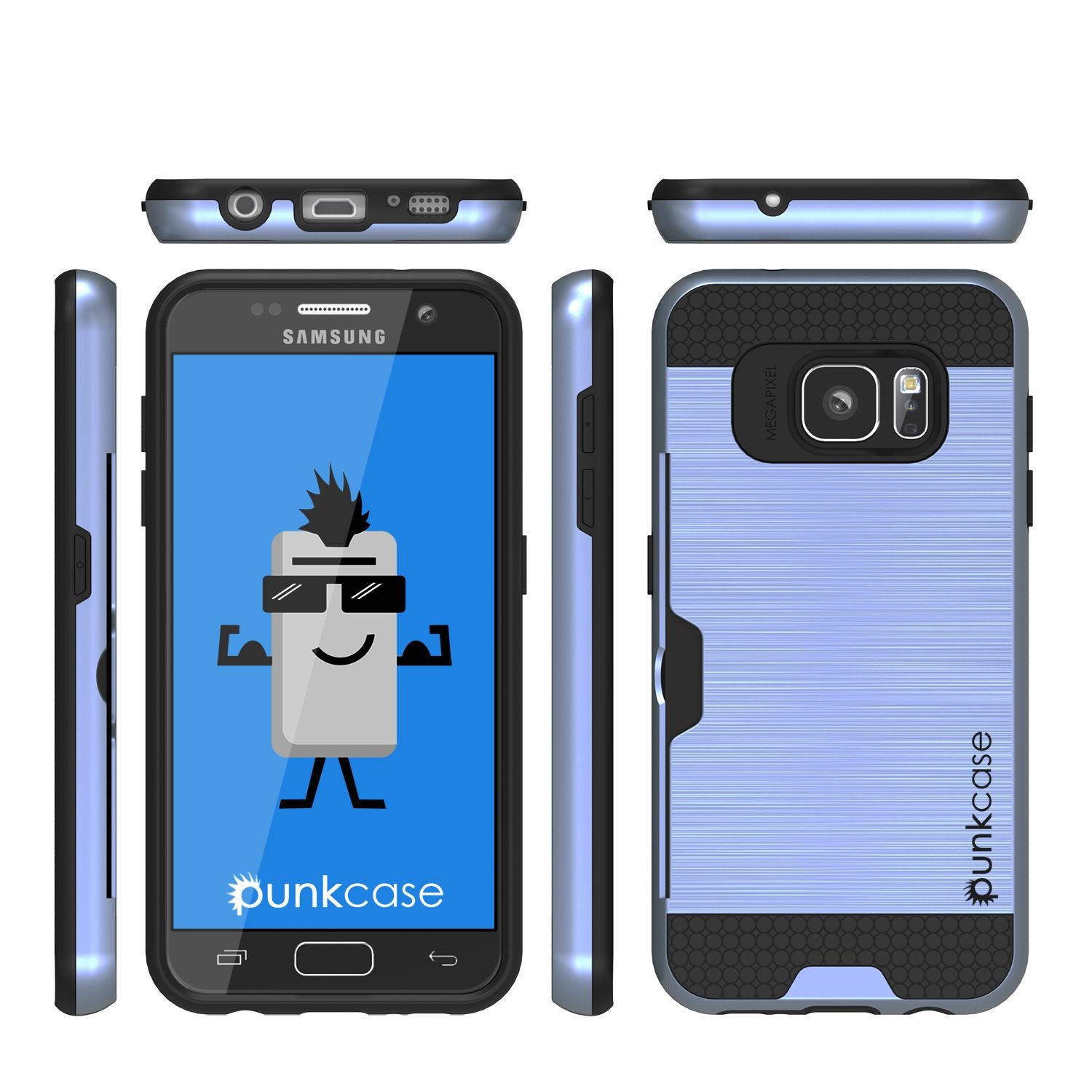 PUNKCASE - Slot Series Slim Armor Soft Case for Samsung S7 Edge | Navy
