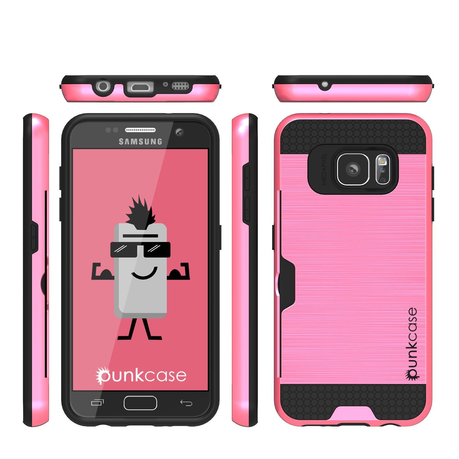 PUNKCASE - Slot Series Slim Armor Soft Case for Samsung S7 Edge | Pink