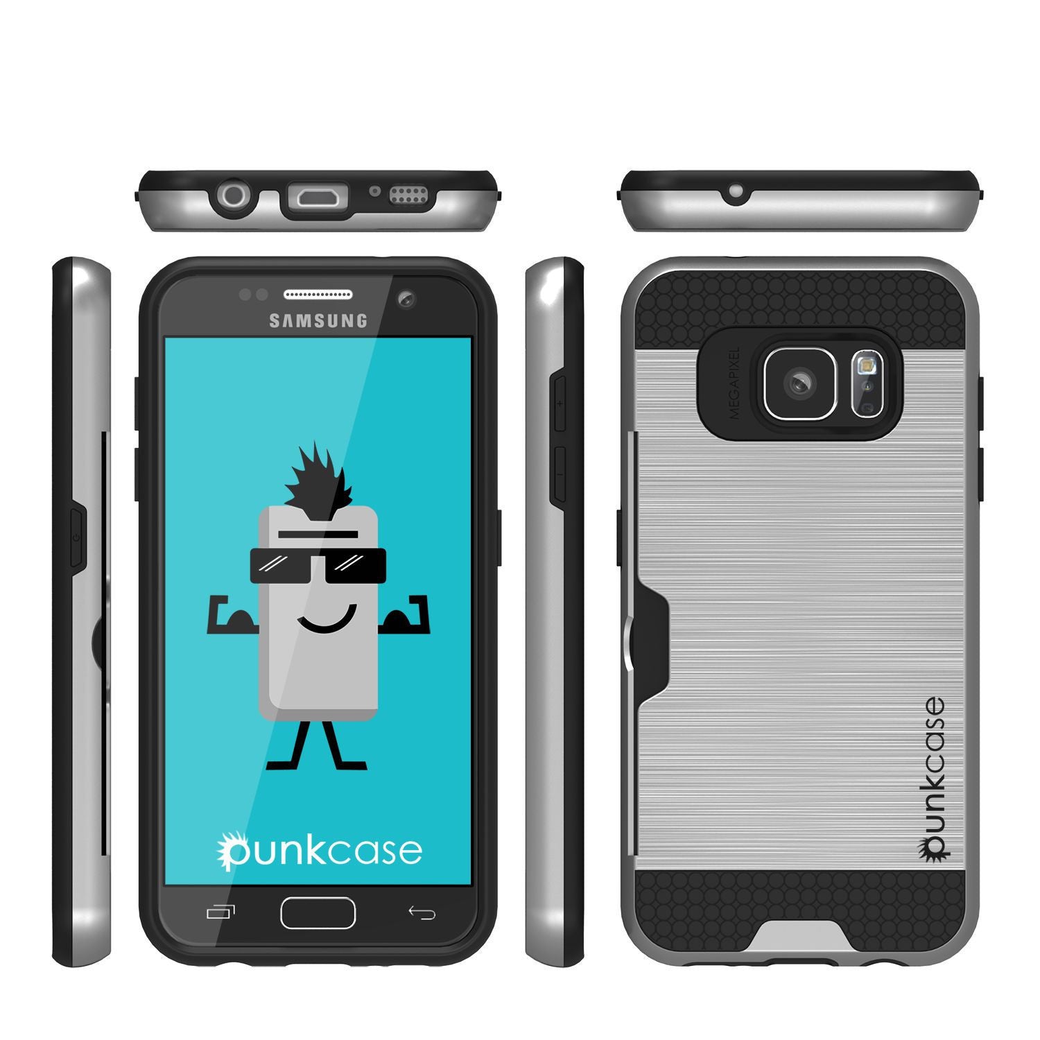 PUNKCASE - Slot Series Slim Armor Soft Case for Samsung S7 Edge | Silver