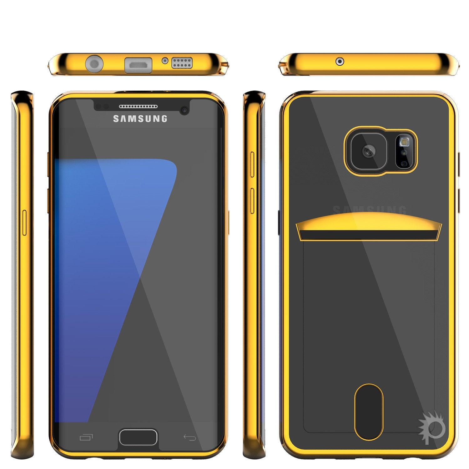 Galaxy S7 EDGE Case, PUNKCASE® LUCID Gold Series | Card Slot | SHIELD Screen Protector | Ultra fit
