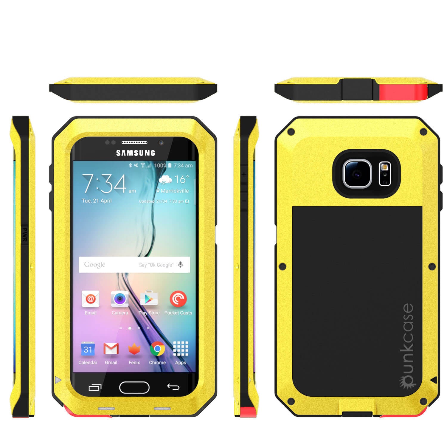 PUNKCASE - Metallic Series Shockproof Armor Case for Samsung S7 Edge | Neon