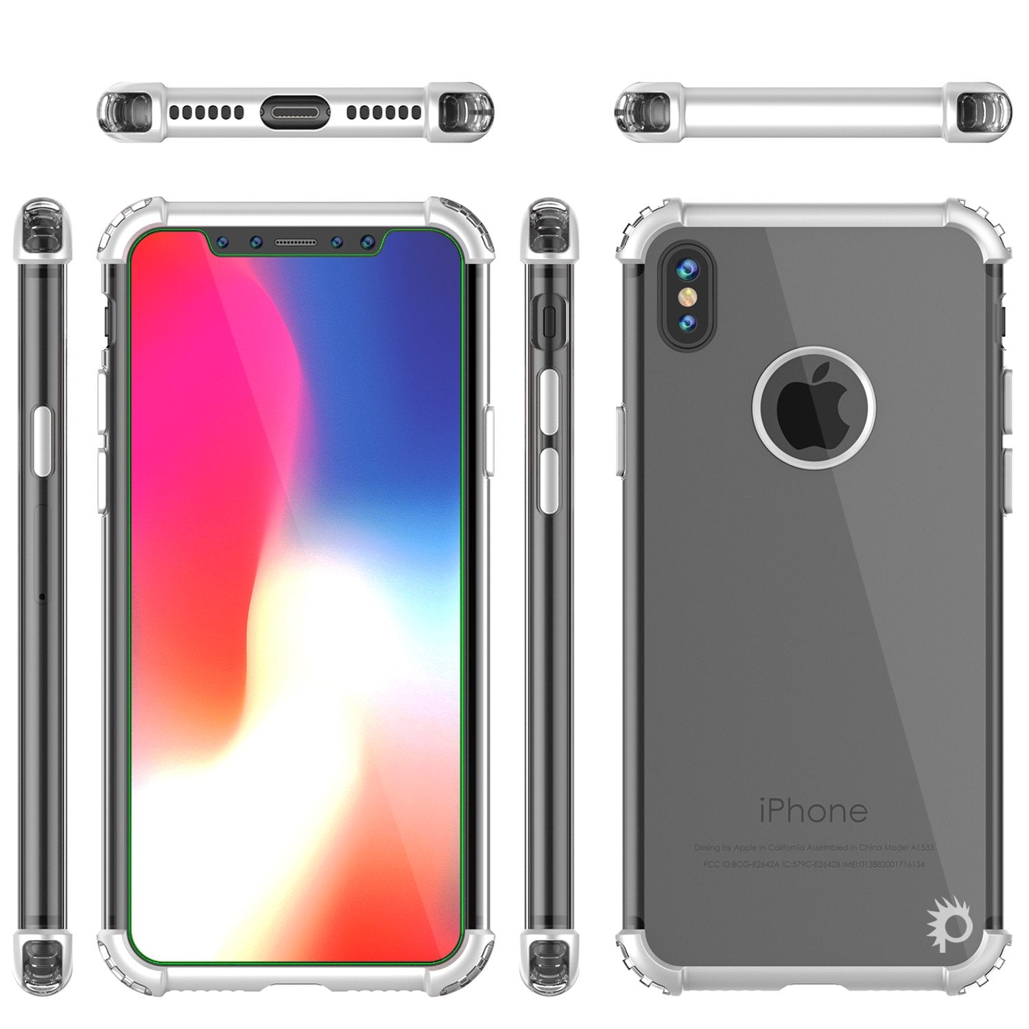 iPhone X Case, Punkcase BLAZE Silver Series Protective Cover W/ PunkShield Screen Protector
