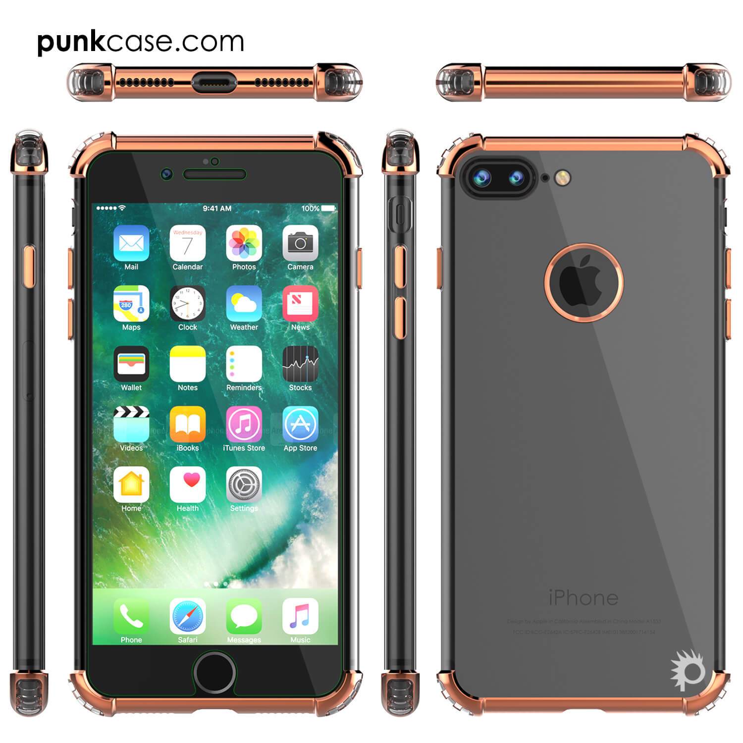 iPhone 8 PLUS Case, Punkcase BLAZE RoseGold Series Protective Cover W/ PunkShield Screen Protector