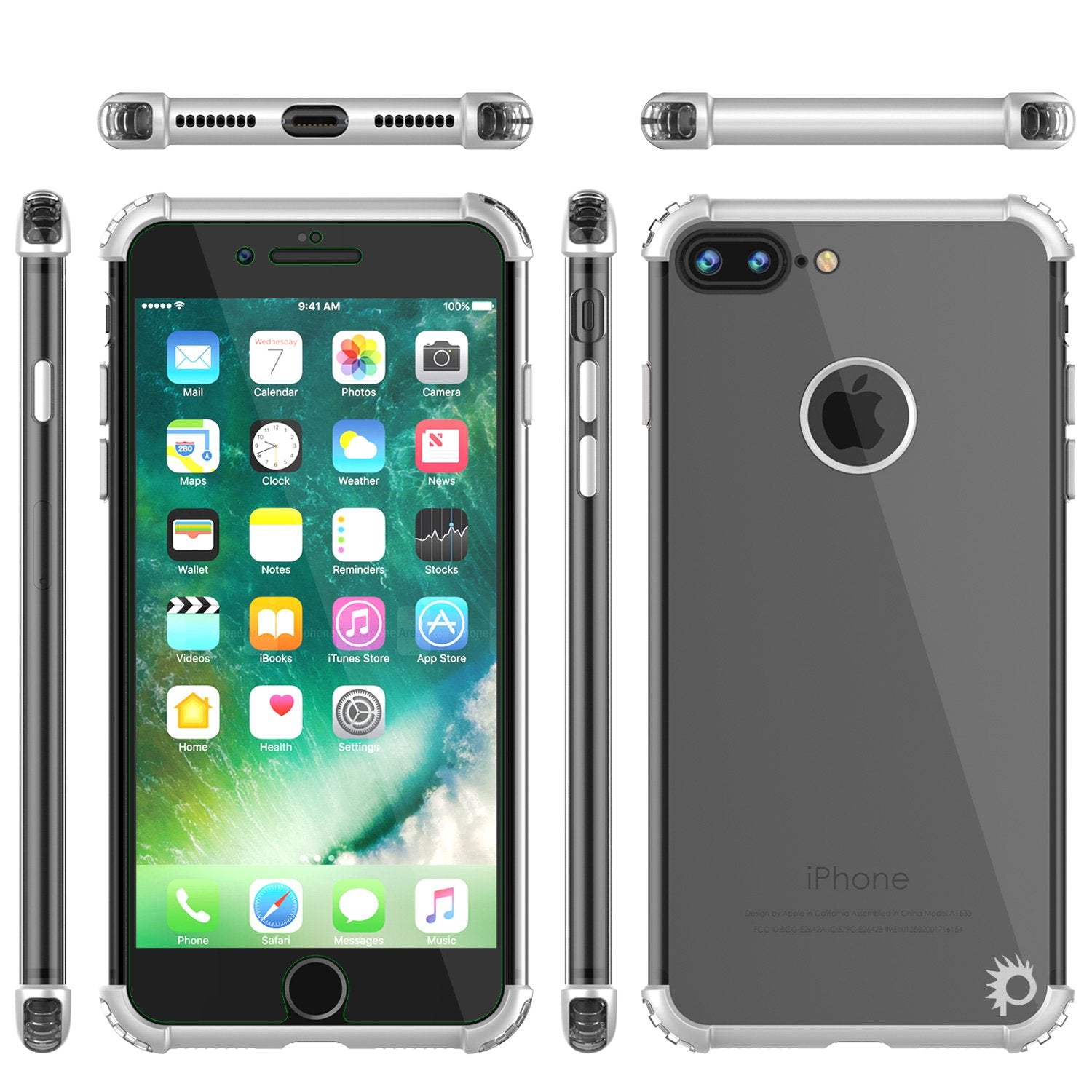 iPhone 8 PLUS Case, Punkcase BLAZE Silver Series Protective Cover W/ PunkShield Screen Protector