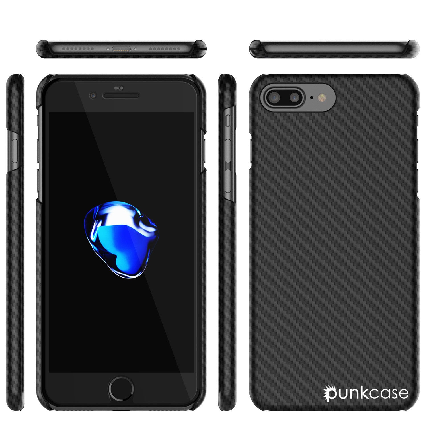 iPhone 7 Plus Case - Punkcase CarbonShield Jet Black