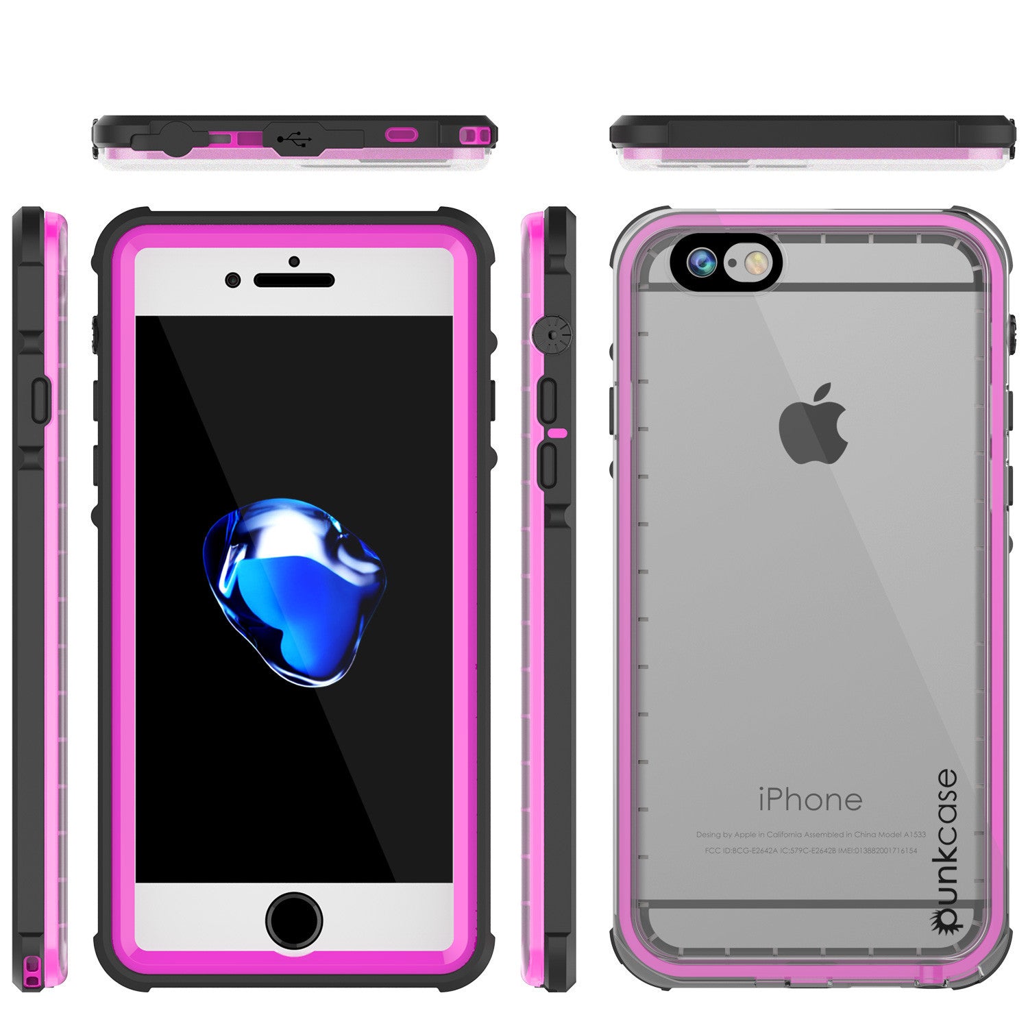PUNKCASE - Crystal Series Waterproof Case for Apple IPhone 7 | Pink