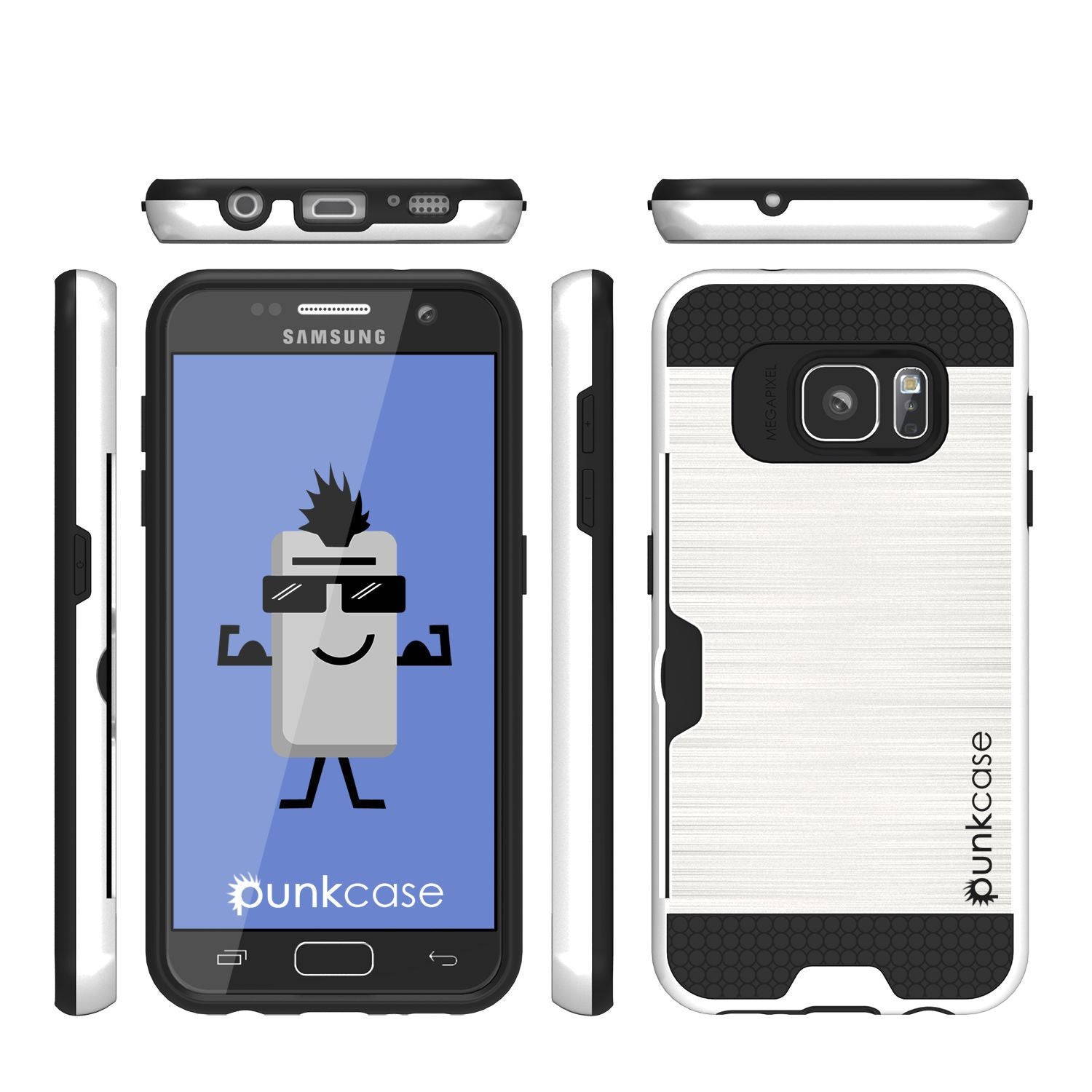 PUNKCASE - Slot Series Slim Armor Soft Case for Samsung S7 Edge | White