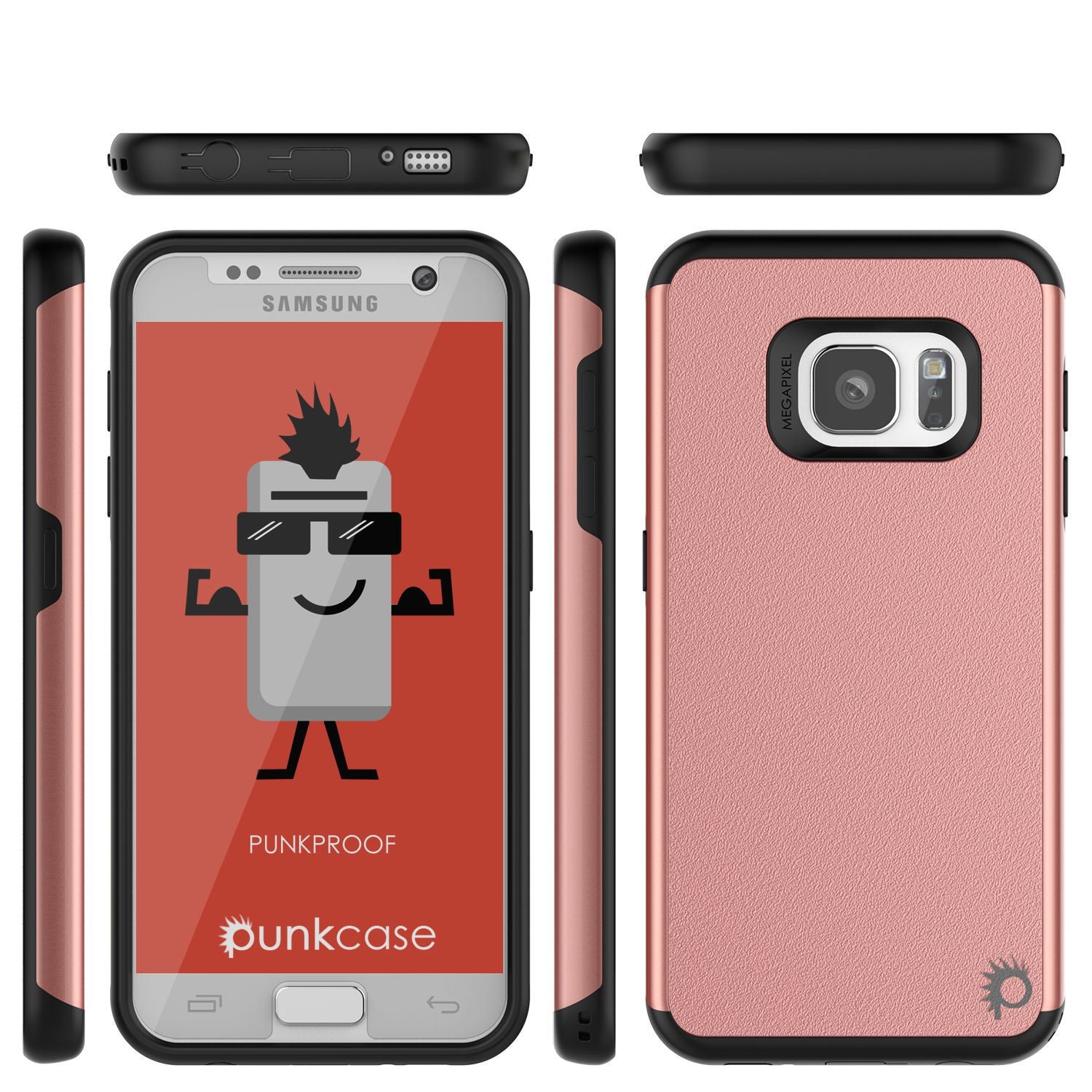PUNKCASE - Galatic Series Protective Armor Case for Samsung S7 Edge | Rose Gold