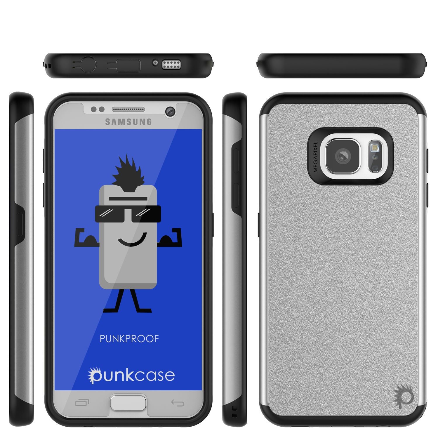 PUNKCASE - Galatic Series Protective Armor Case for Samsung S7 Edge | Silver