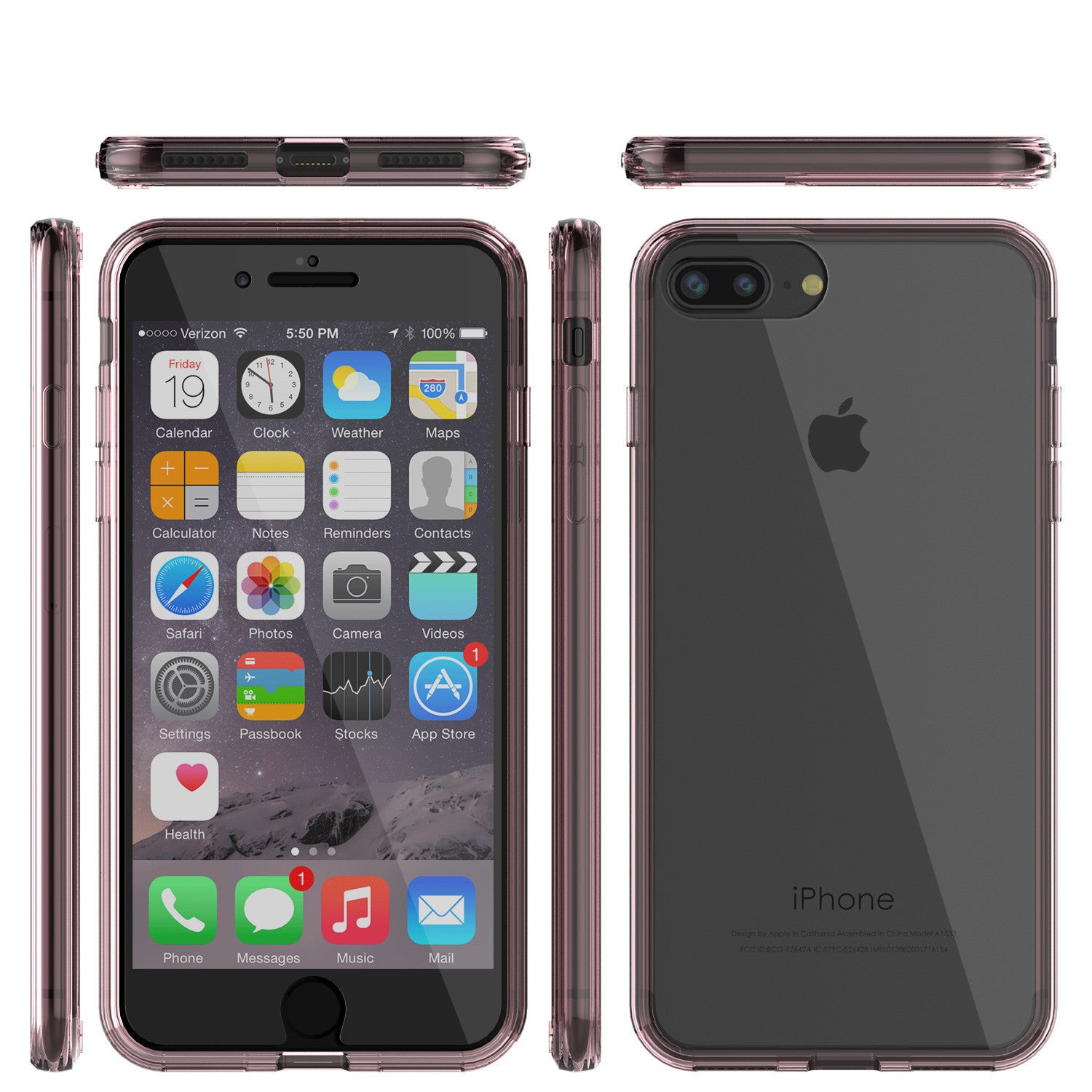 PUNKCASE - Lucid 2.0 Series Slick Frame Case for Apple IPhone 7+ Plus | Crystal Pink