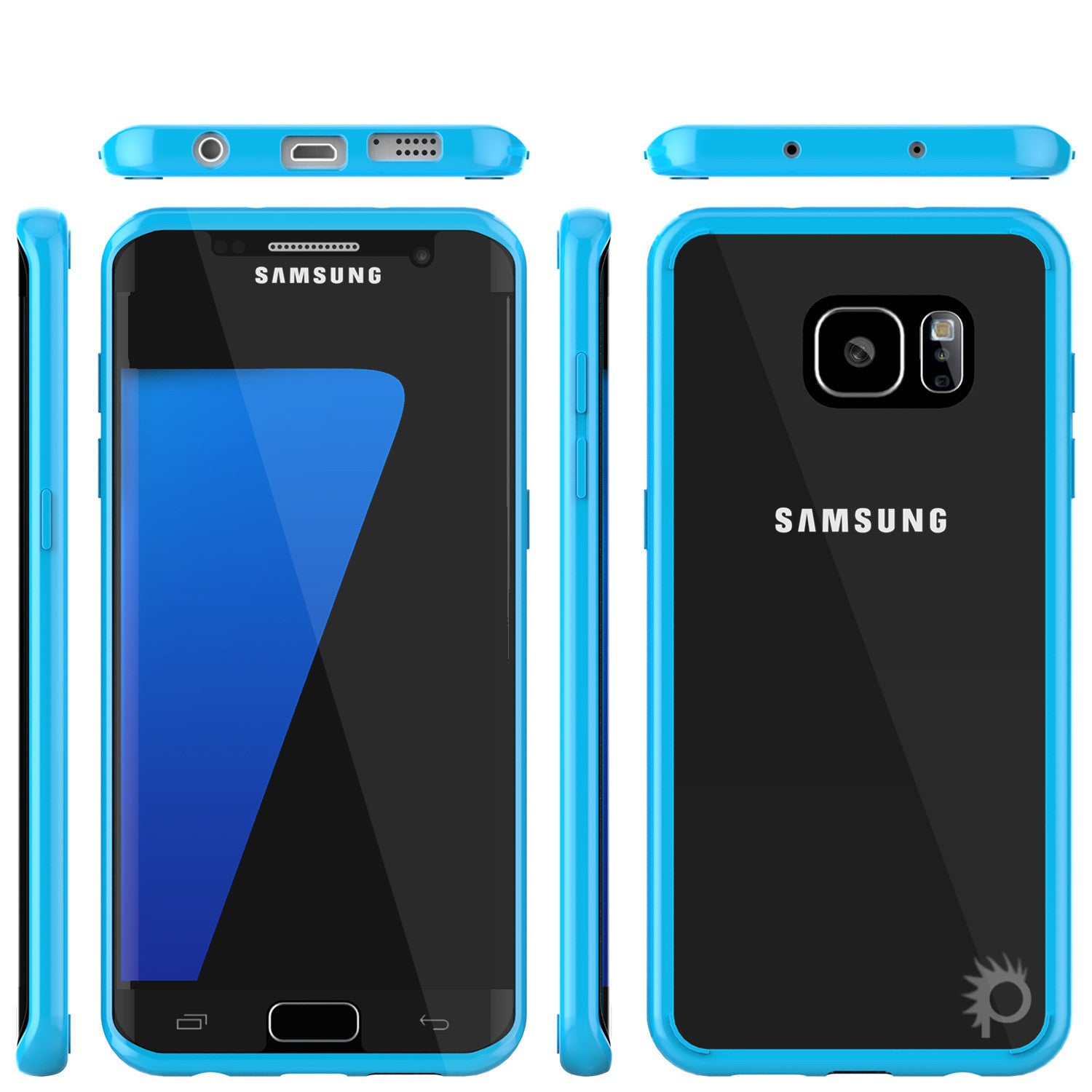 PUNKCASE - Lucid 2.0 Series Slick Frame Case for Samsung S7 Edge | Light Blue