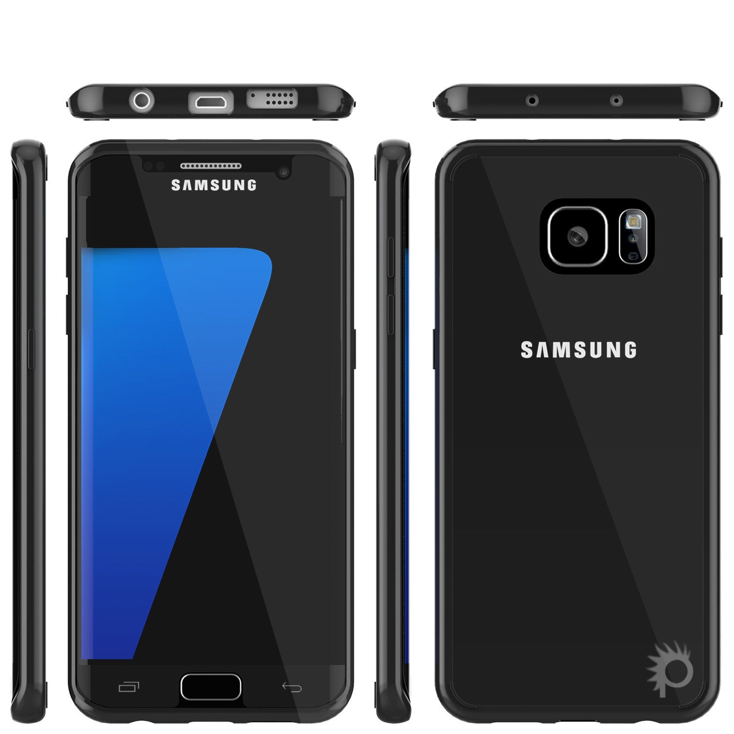 PUNKCASE - Lucid 2.0 Series Slick Frame Case for Samsung S7 Edge | Black