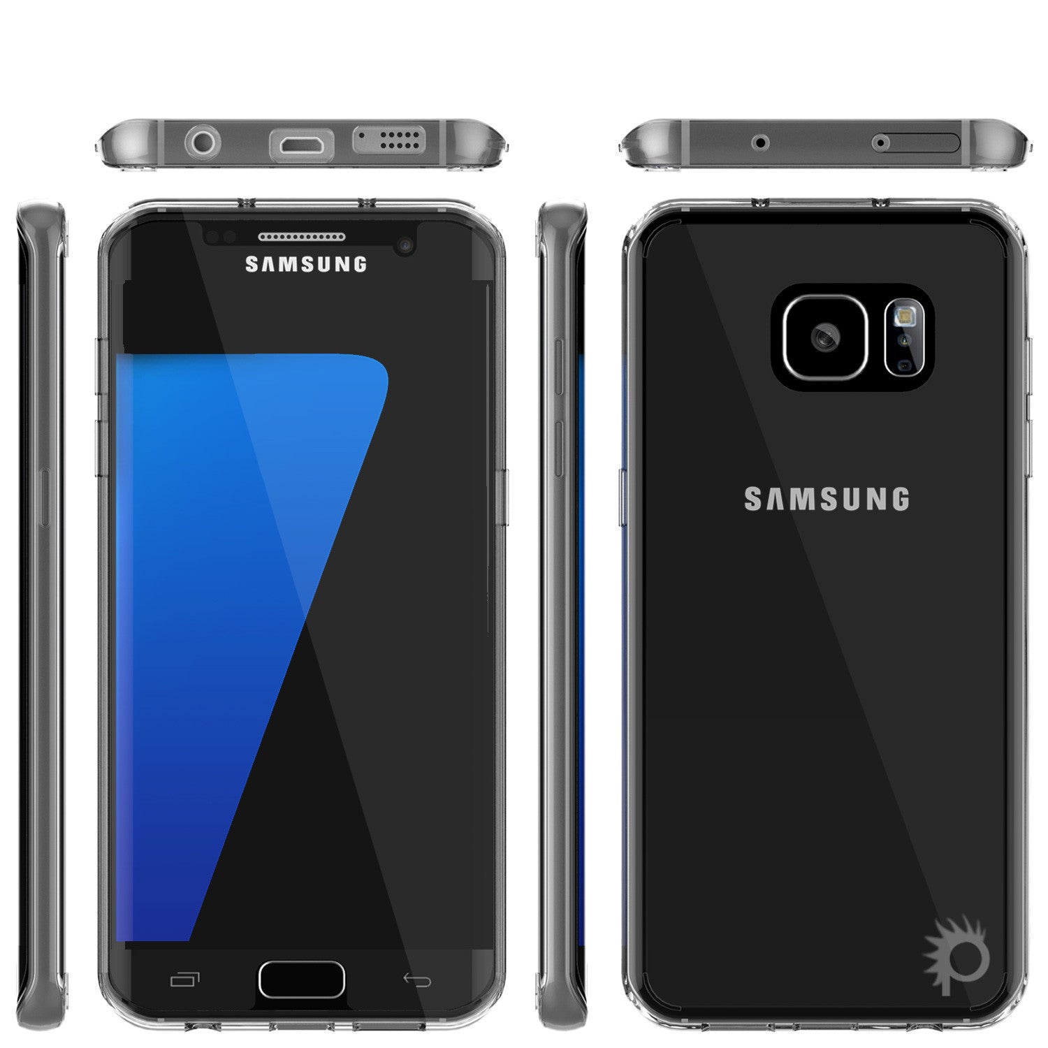 PUNKCASE - Lucid 2.0 Series Slick Frame Case for Samsung S7 Edge | Crystal Black