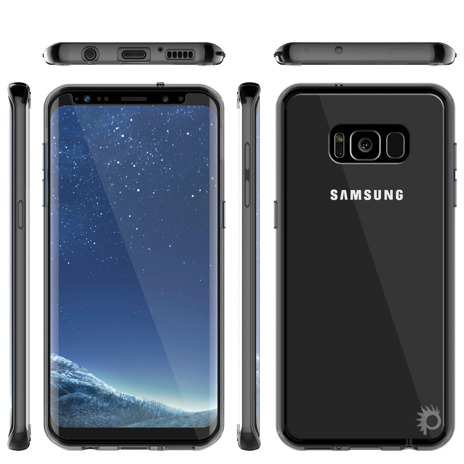 S8 Case Punkcase® LUCID 2.0 Crystal Black Series w/ PUNK SHIELD Screen Protector | Ultra Fit
