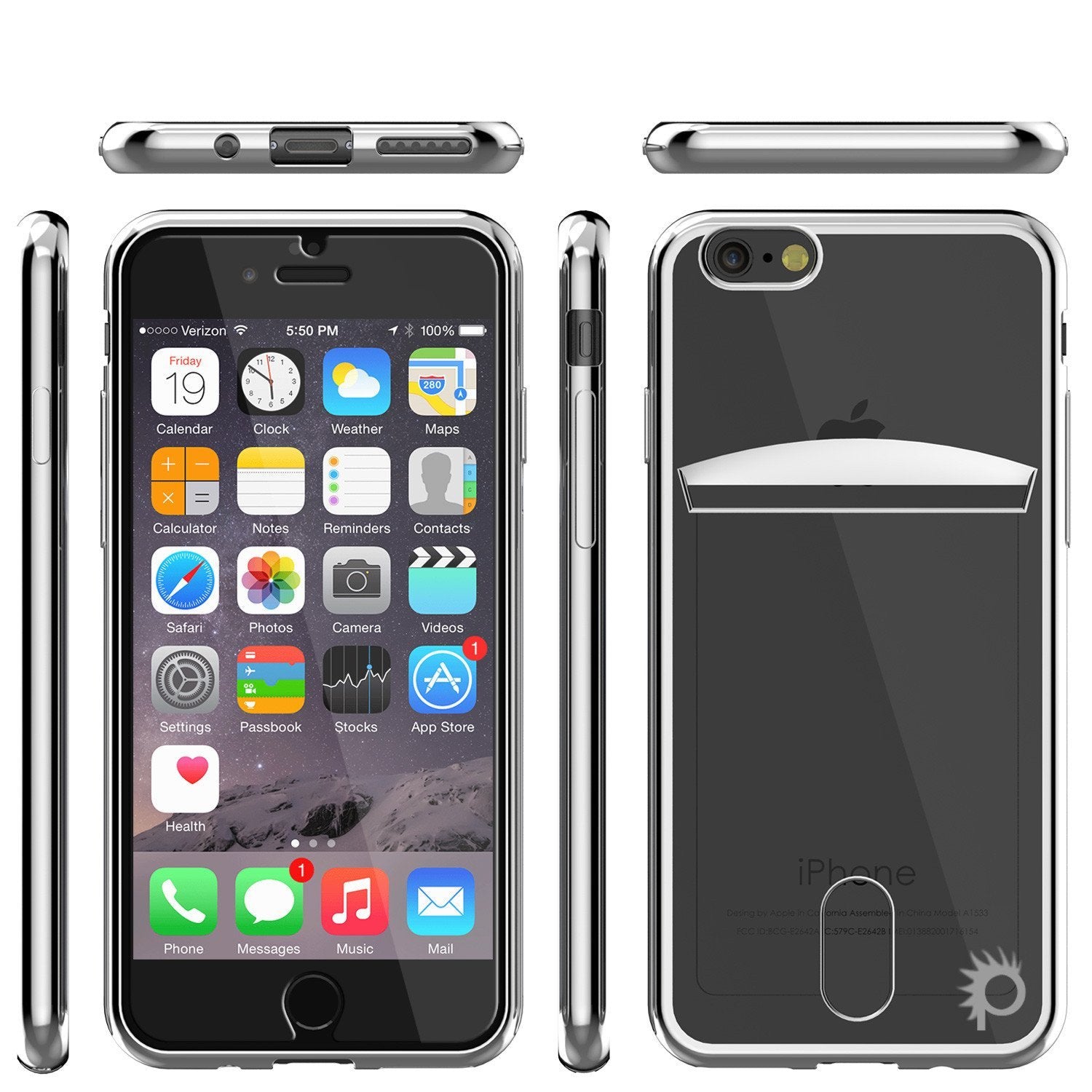 iPhone 8+ Plus Case, PUNKCASE® LUCID Silver Series | Card Slot | SHIELD Screen Protector | Ultra fit