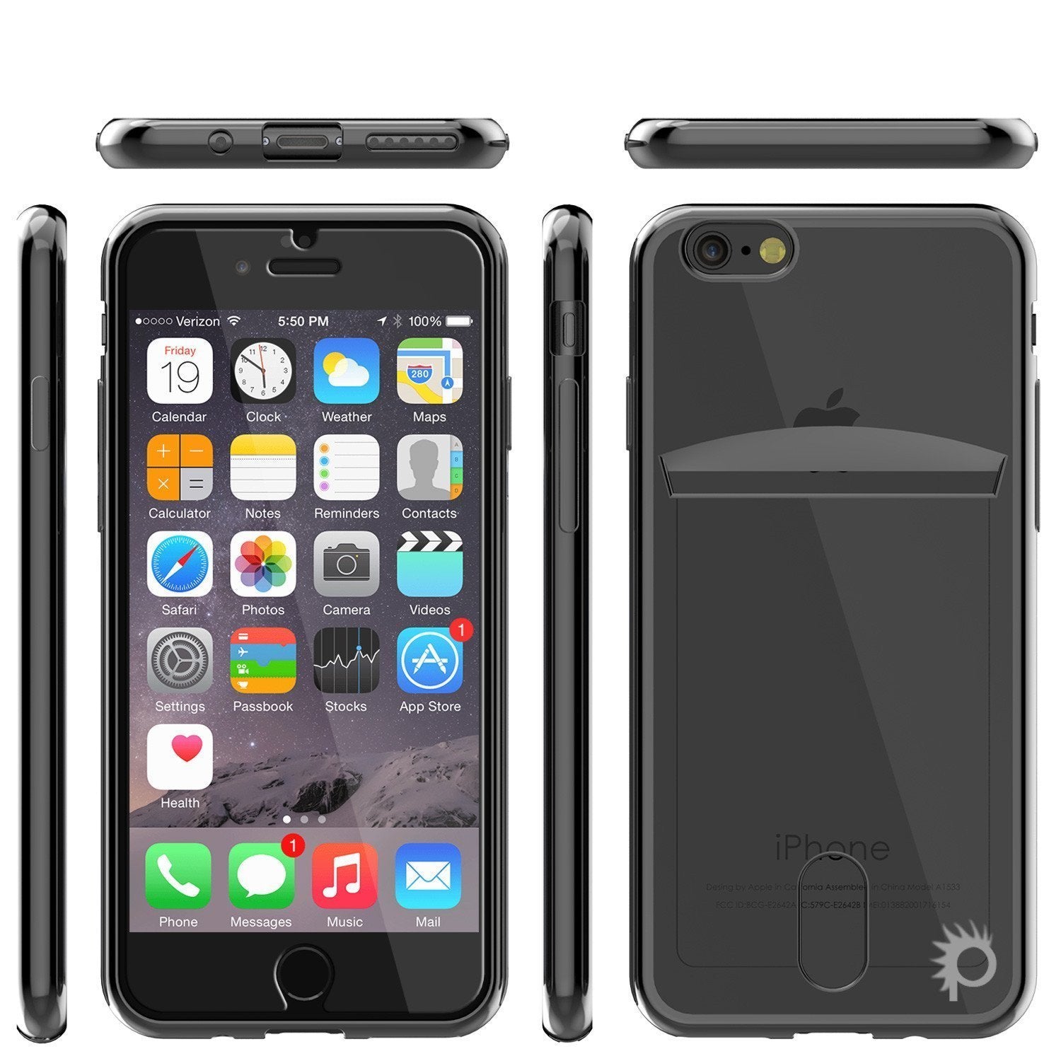 iPhone 8 Case, PUNKCASE® LUCID Black Series | Card Slot | SHIELD Screen Protector | Ultra fit