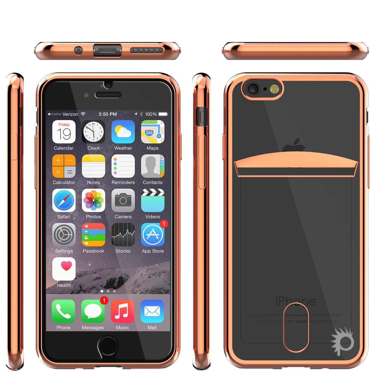 iPhone 8+ Plus Case, PUNKCASE® LUCID Rose Gold Series | Card Slot | SHIELD Screen Protector